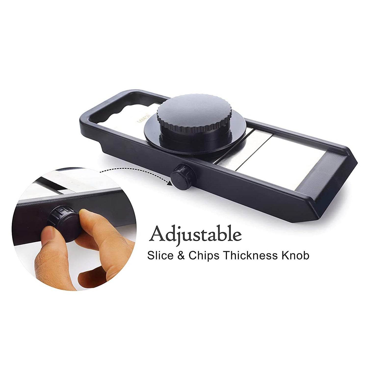8120 Ganesh Adjustable Plastic Slicer 1-piece Blacksilver - 9XShoppy