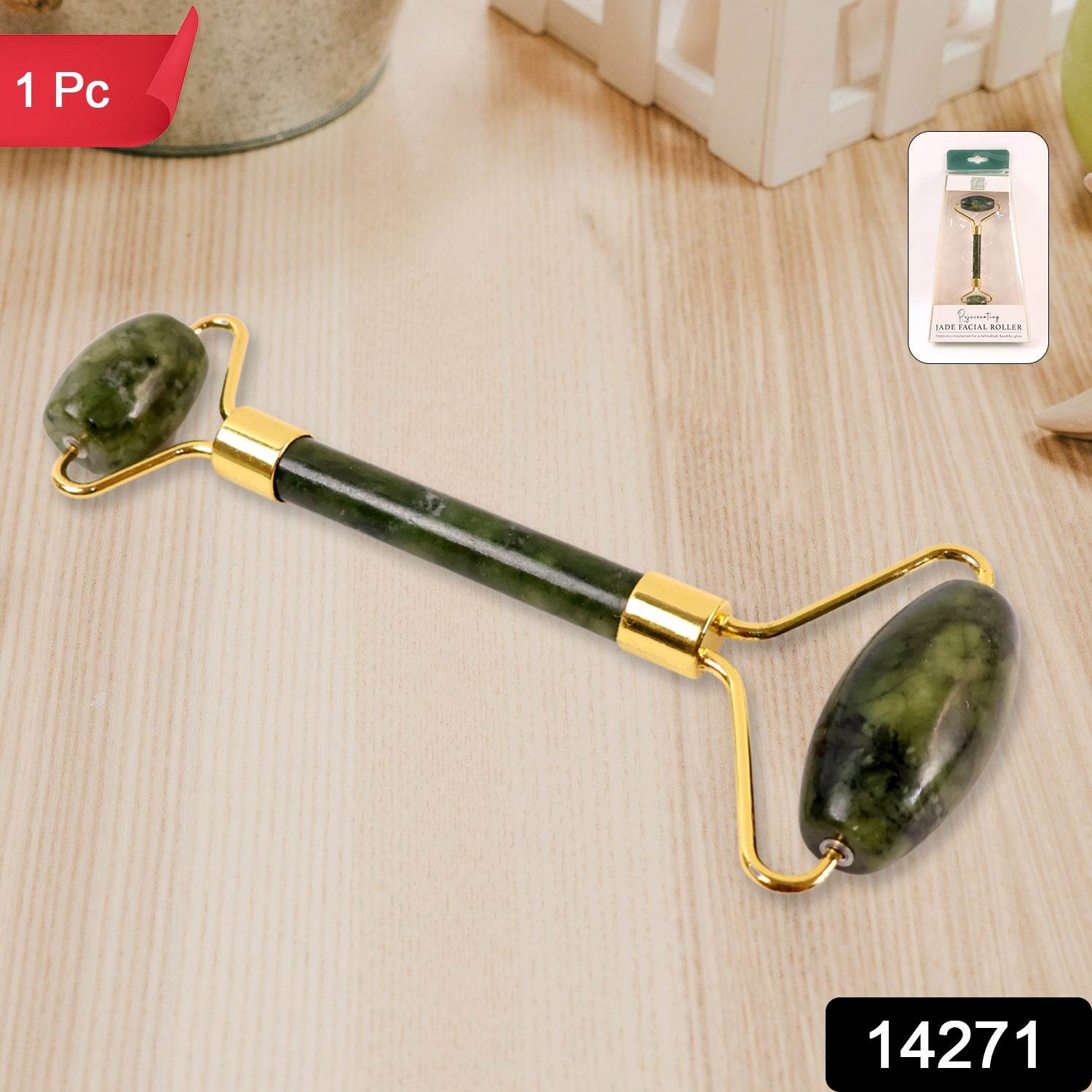 Dual-headed Jade Facial Massage Roller (1 Pc) - 9XShoppy