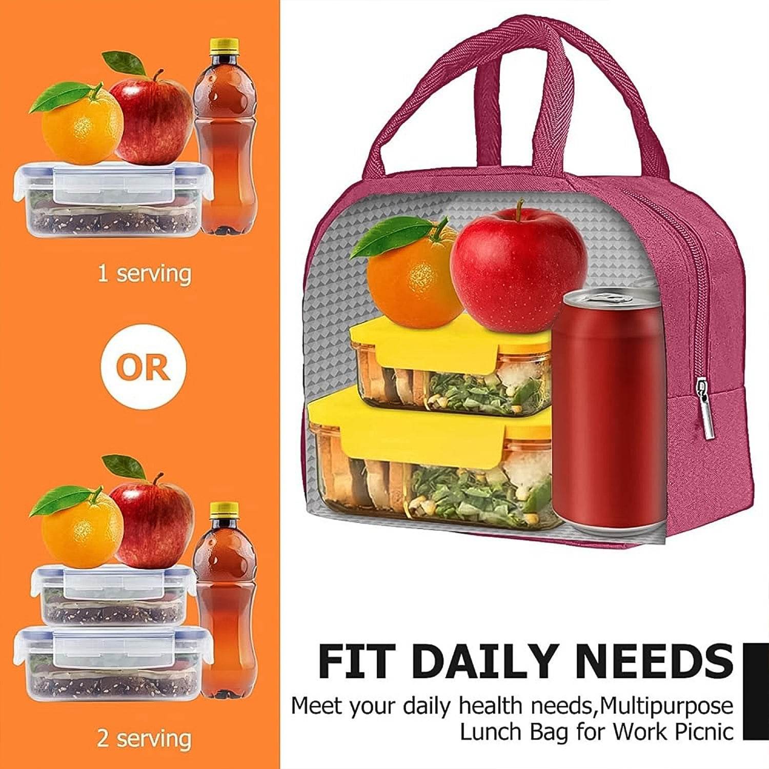 Lunch Box Bag For Women Men Insulated Lunch Bag With Zipper (1 Pc) - 9XShoppy