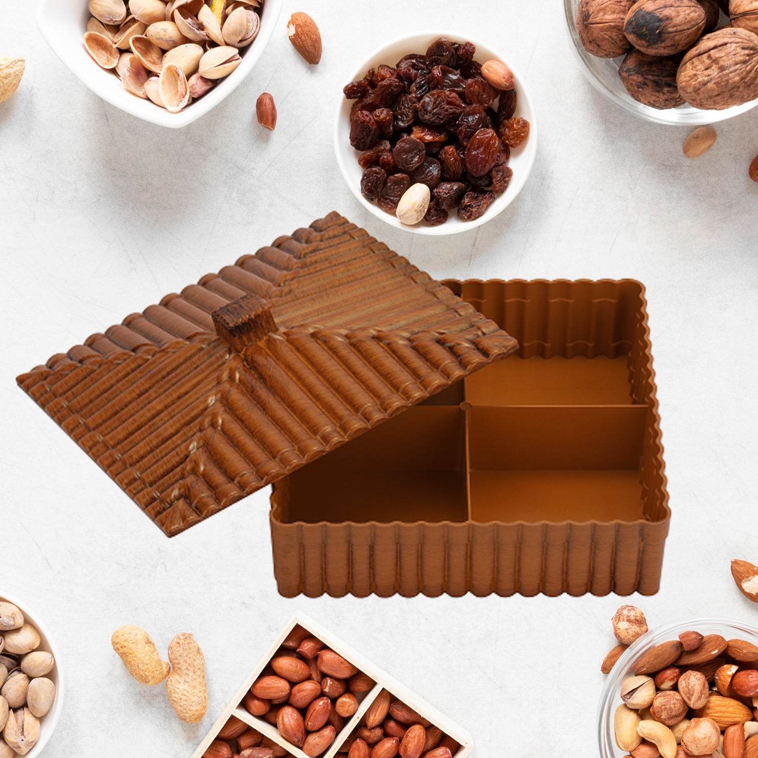 Plastic Multipurpose Dry Fruit Chocolates Mouth Box (1 Pc) - 9XShoppy