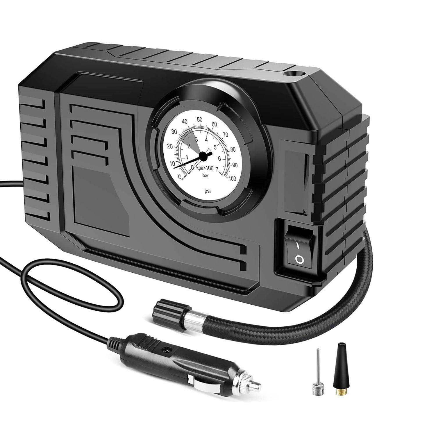 7586 Tire Inflator Portable Air Compressor 12v Small Air Pump For Car Tires Bicycle Balloons Cars Bike Bicycles And Other Inflatables With Led Light (12v) - 9XShoppy