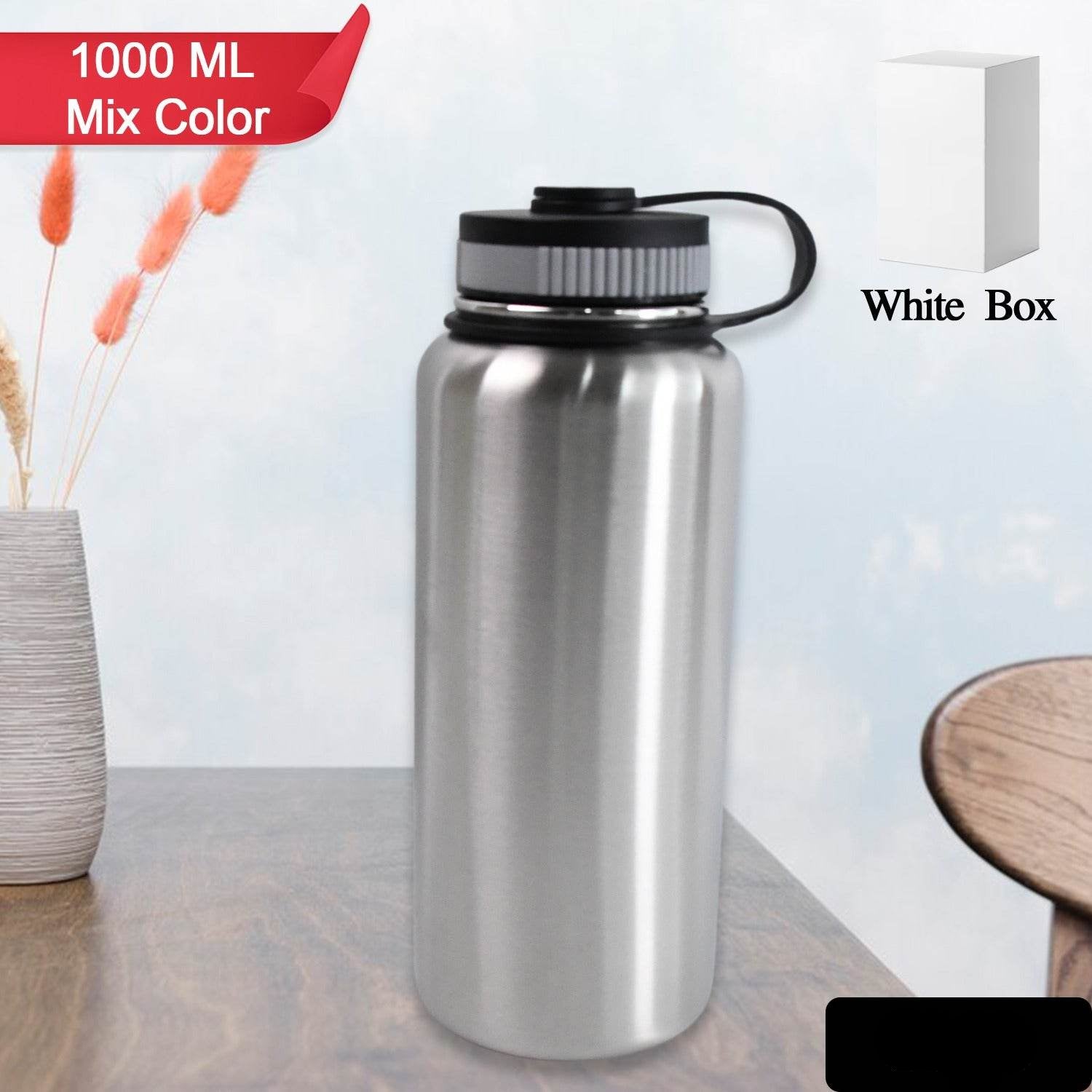 Stainless Steel Double Wall Vacuum-insulated Drink Water Bottle (1000 Ml Mix Color) - 9XShoppy