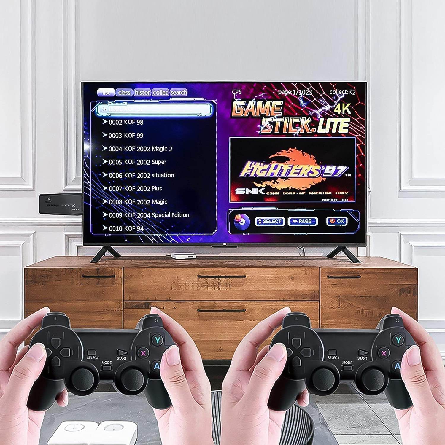Wireless Controller Gamepad With 10000+ Games 4k Ultra Hd Game Sticks Output And 2.4ghz Wireless Controller Video Games With 64gb Memory Card (1 Set) - 9XShoppy