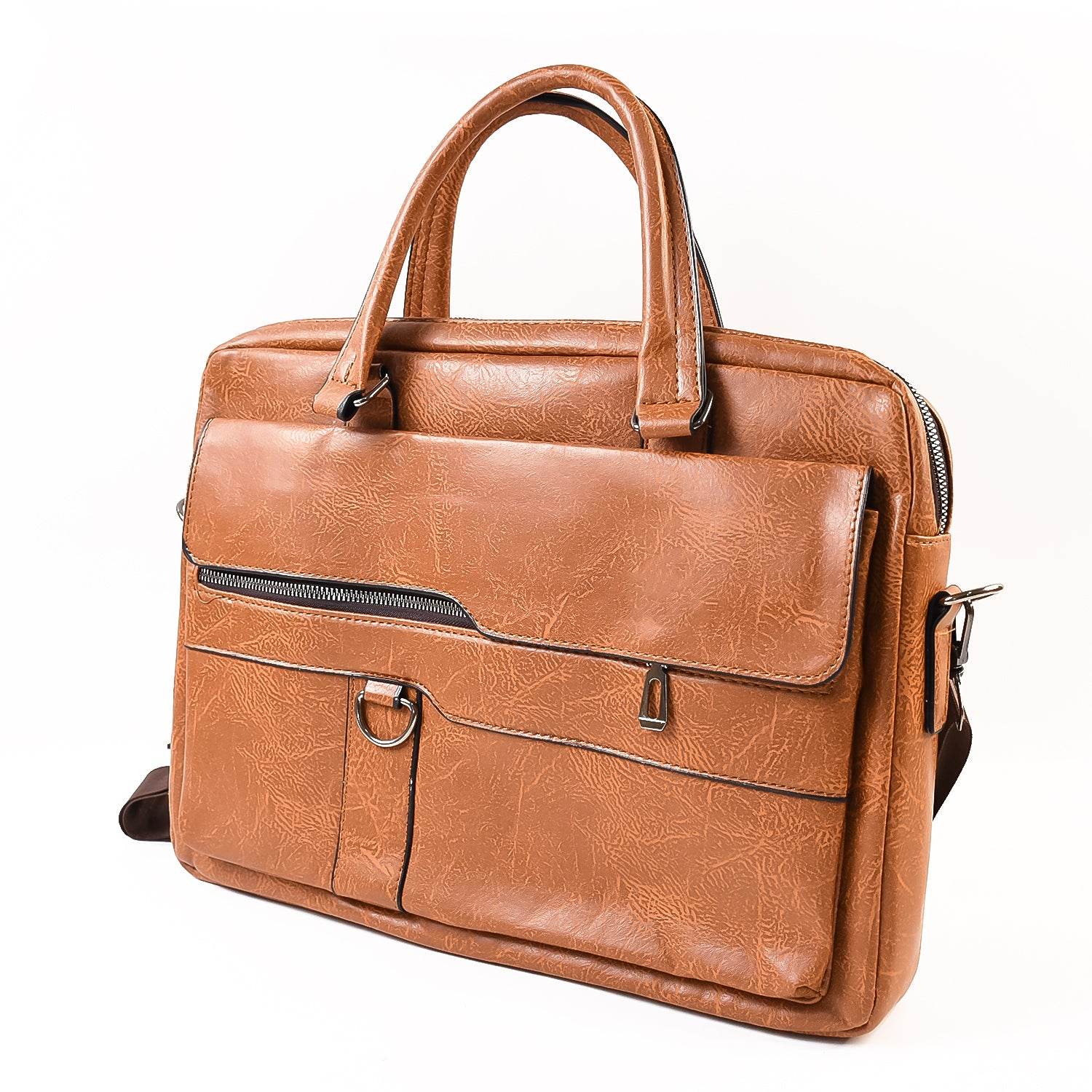 Premium Faux Leather Multipurpose Messenger Briefcase With Shoulder Strap (1 Pc) - 9XShoppy