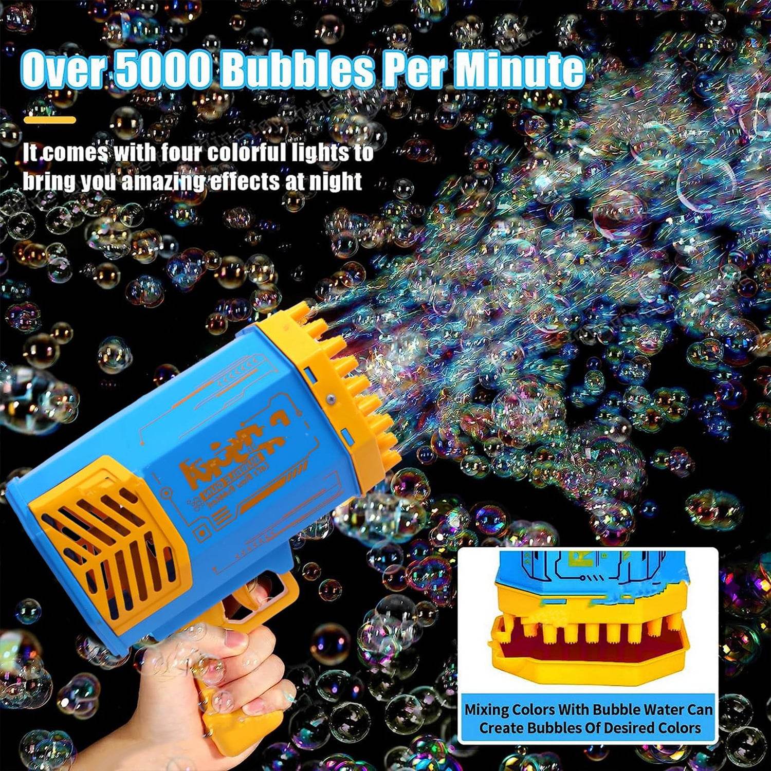 69 Holes Big Rechargeable Powerful Machine Bubble Gun - 9XShoppy