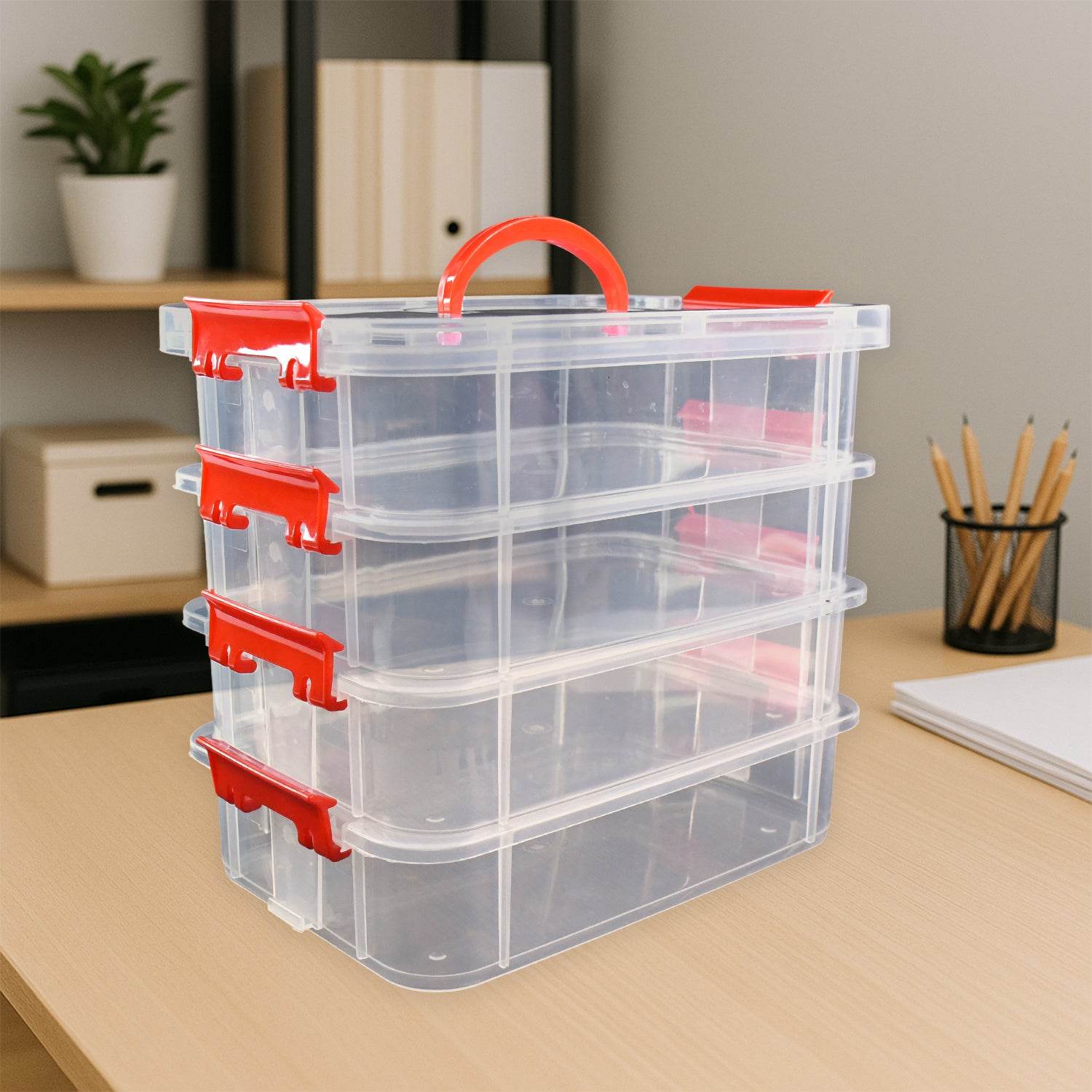 4-layer Transparent Multipurpose Plastic Storage Box - 9XShoppy