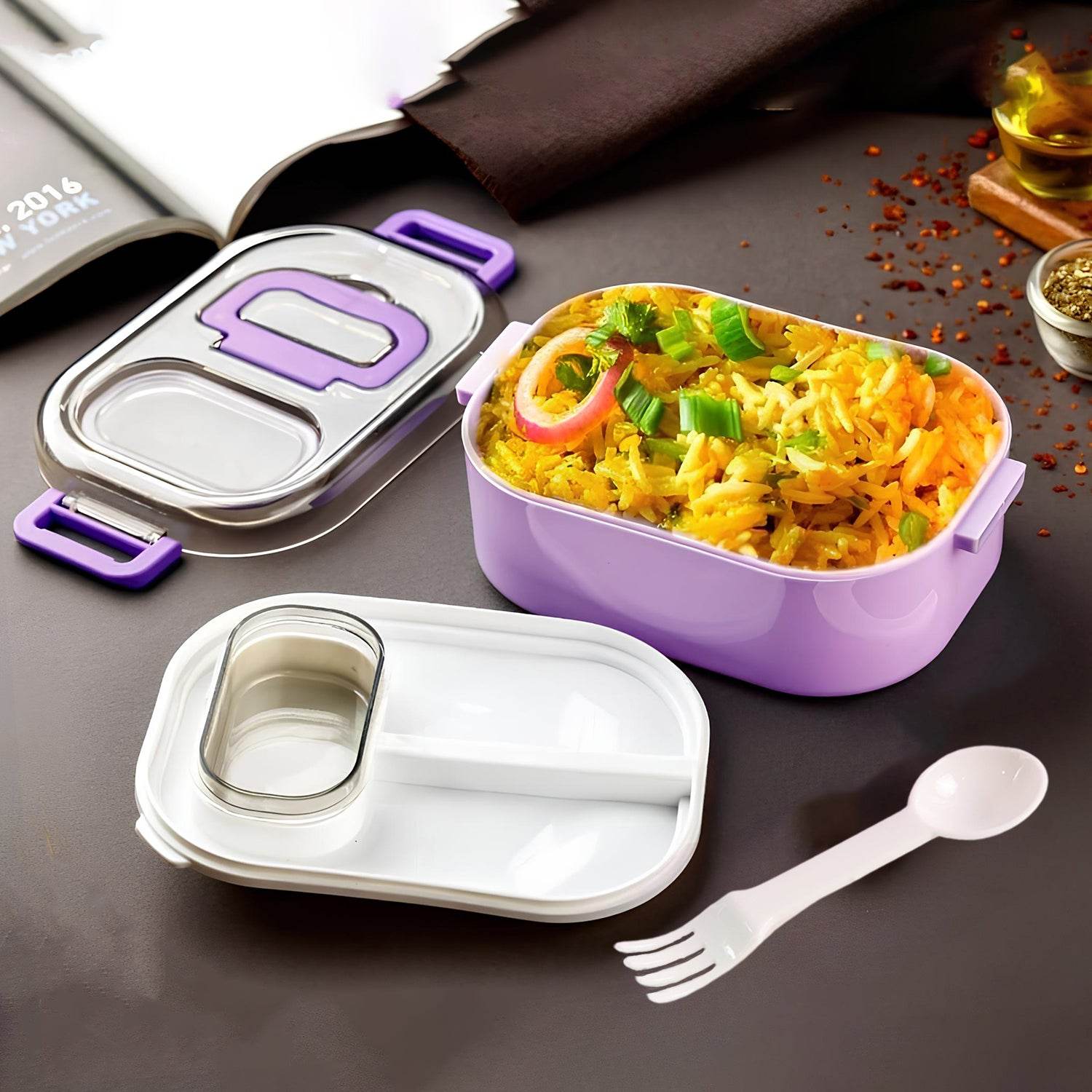 Multi-functional 1 Set Leakproof Lunch Box With Cutlery Tumbler - 9XShoppy