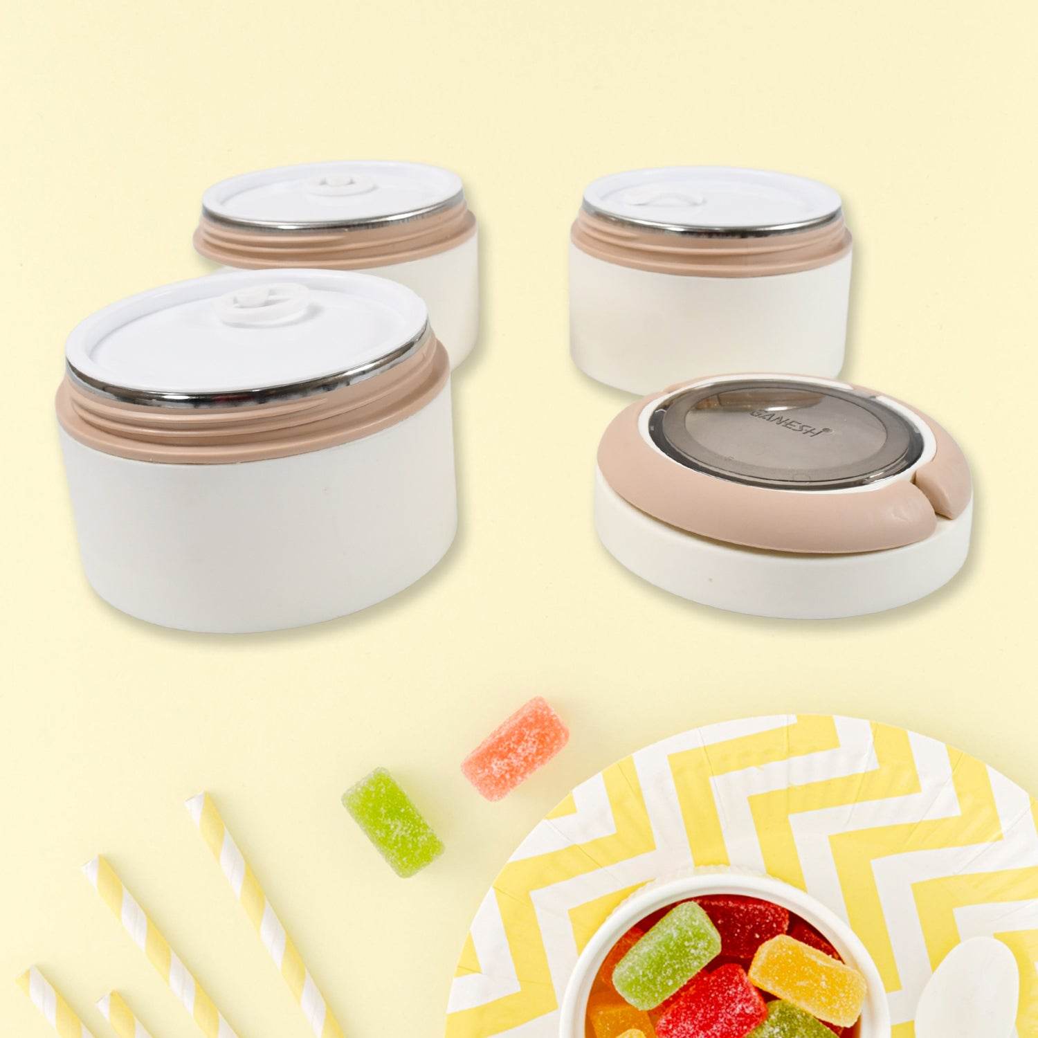 Ganesh Smart Stack 23 Layer Portable Lunch Box Stainless Steel Airtight Leak-proof Lunch Box For Office School Picnic Color May Vary (2 Layer 3 Layer) - 9XShoppy