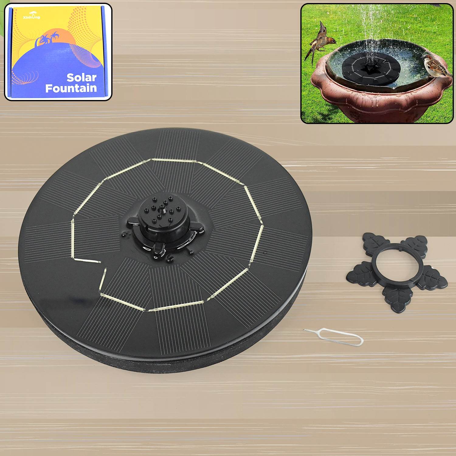 Fast Fountain By Pocket Hose - Solar-powered - Instantly Adds A Water Feature Virtually Anywhere - 5 Spray Modes - No Installation Or Batteries Required - Great For Bird Baths Pools Pond More (1 Pc) - 9XShoppy