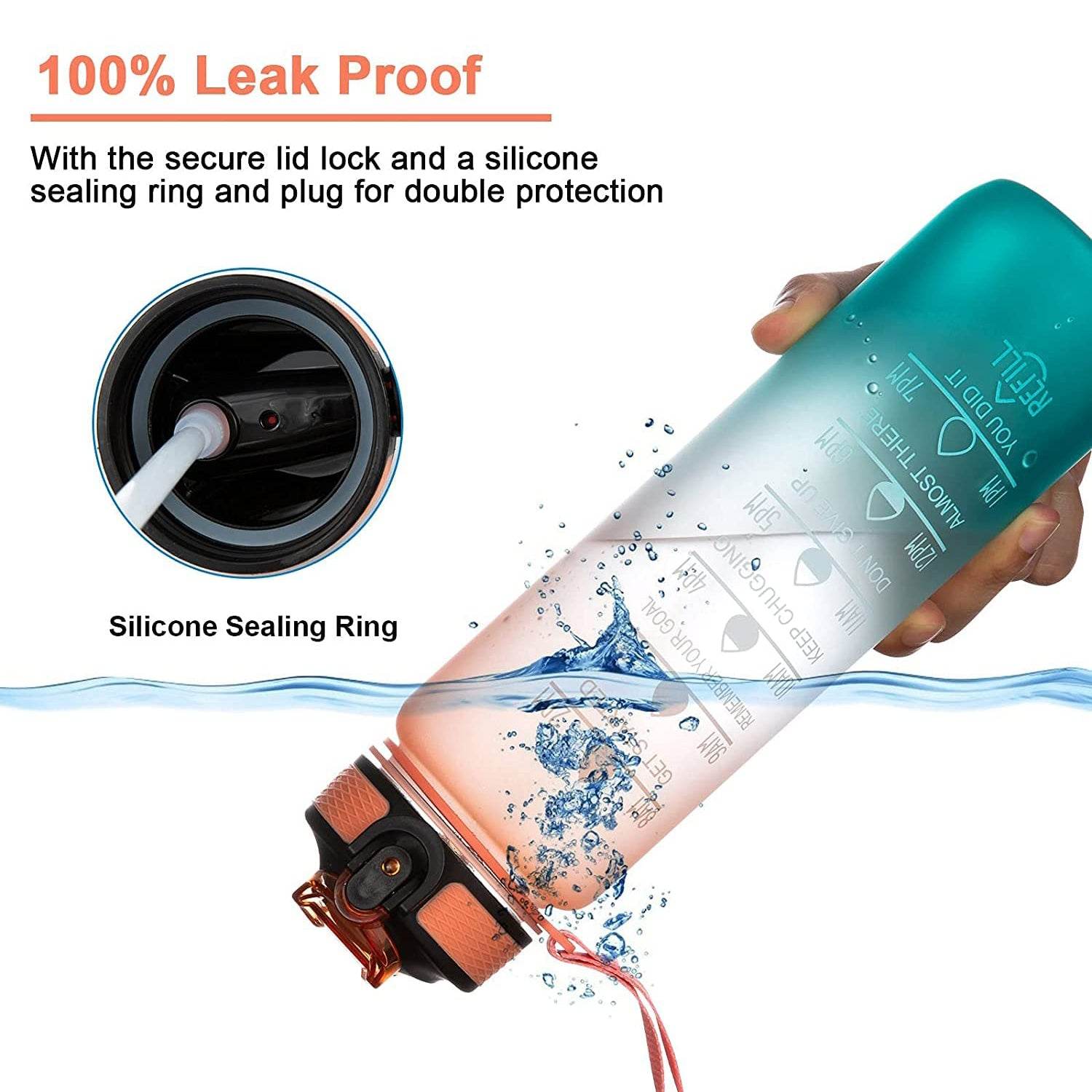 0325 Motivational Water Bottle With Straw Time Marker Bpa-free Tritan Portable Gym Water Bottle Leakproof Reusable Special Design For Your Sports Activity Hiking Camping - 9XShoppy