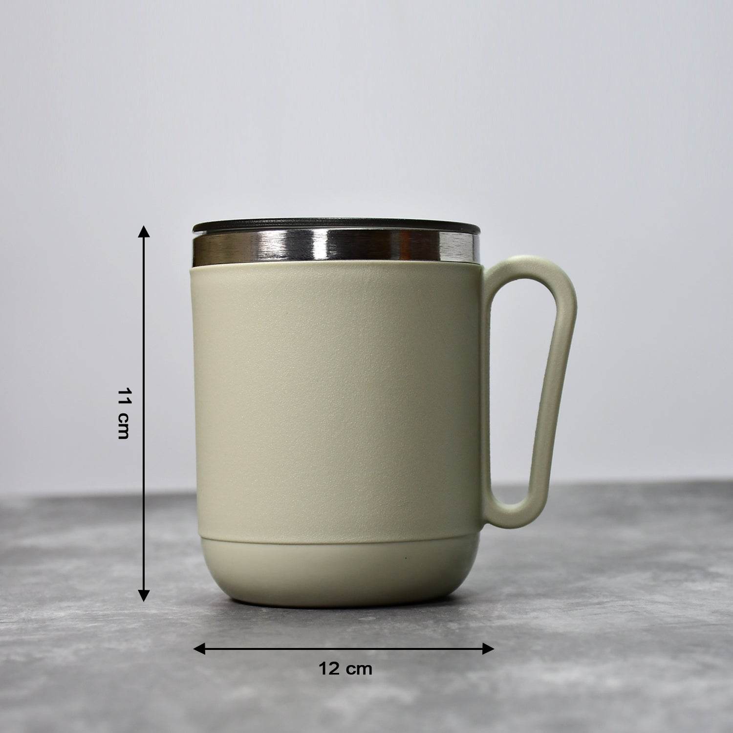 8137 Ganesh Premium Stainless Steel Coffee Mug With Heat Resistant Mug Lid. Approx 400ml Mug. - 9XShoppy