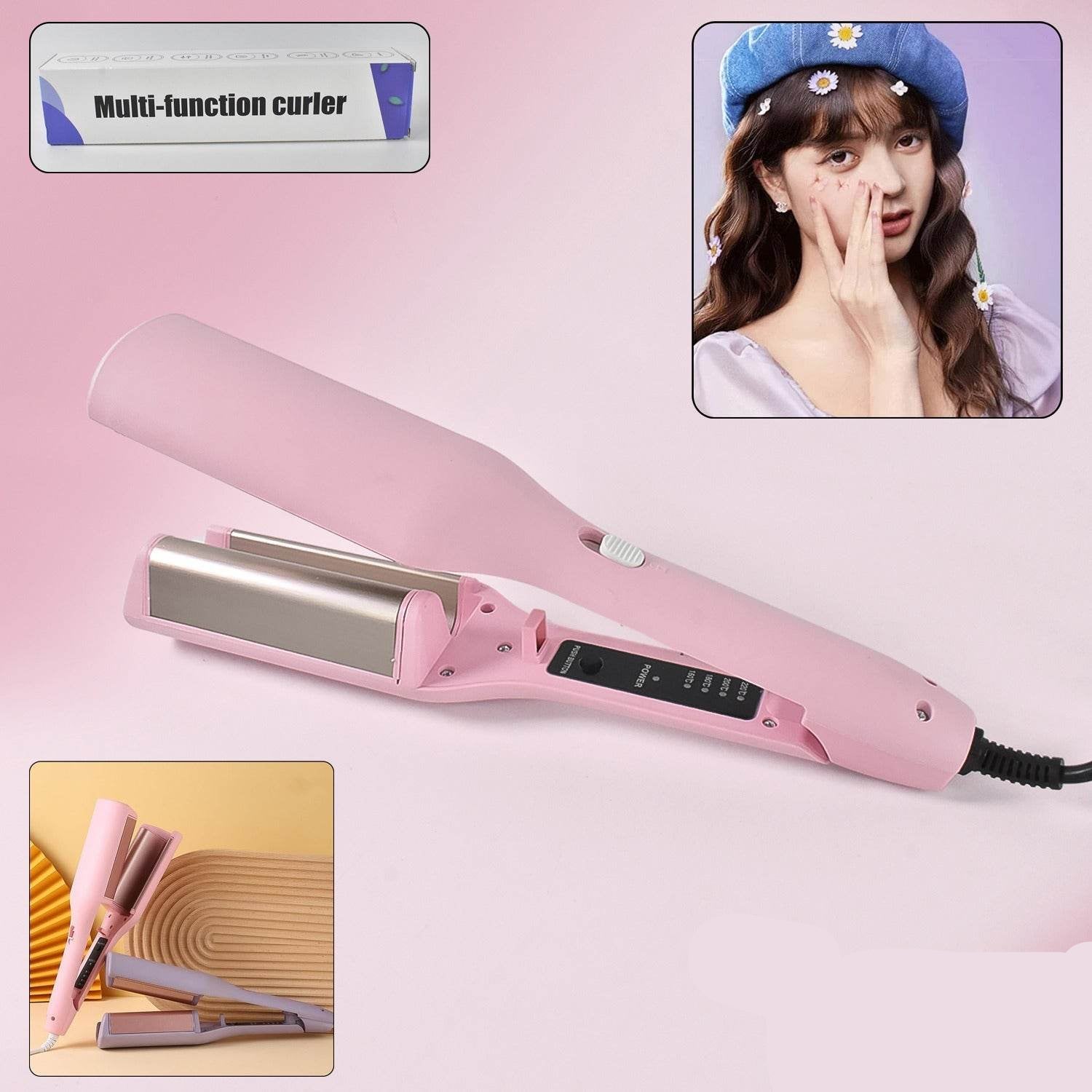 Multi Function Curler Wave Iron Curling Iron With Adjustable Temperature (1 Pc) - 9XShoppy