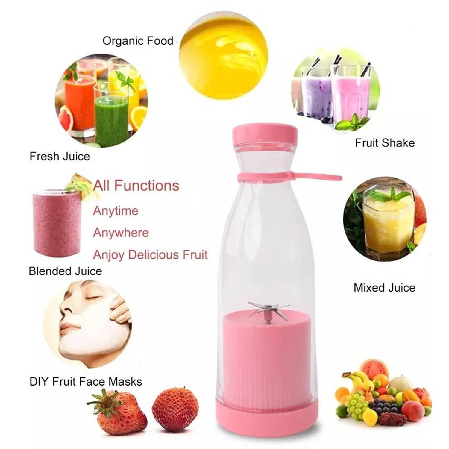 BLENDER PORTABLE JUICER FOR SMOOTHIE 420 ML - 9XShoppy