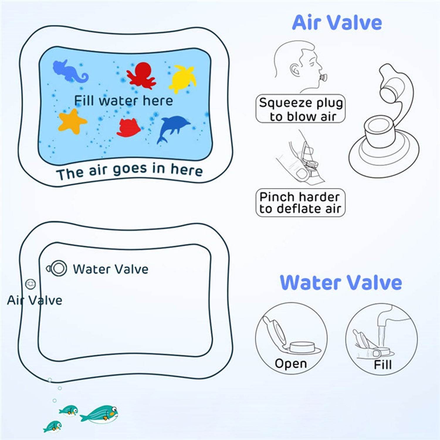 Baby Water Mat Inflatable Baby Play Mat Activity Center - 9XShoppy