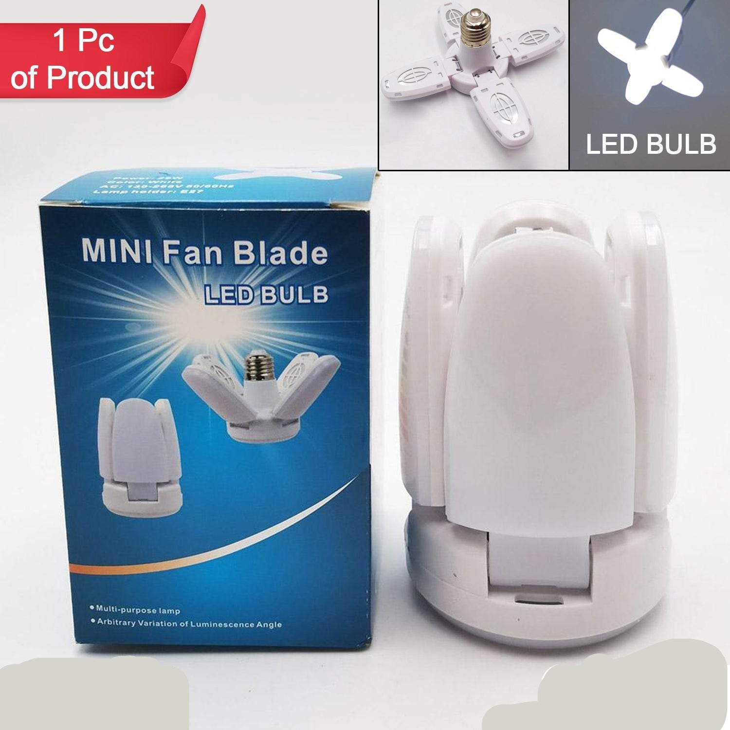 6179 Fan Blade Led Bulb 28v Foldable Led Blade Fan Bulb ( 1 Pc ) - 9XShoppy