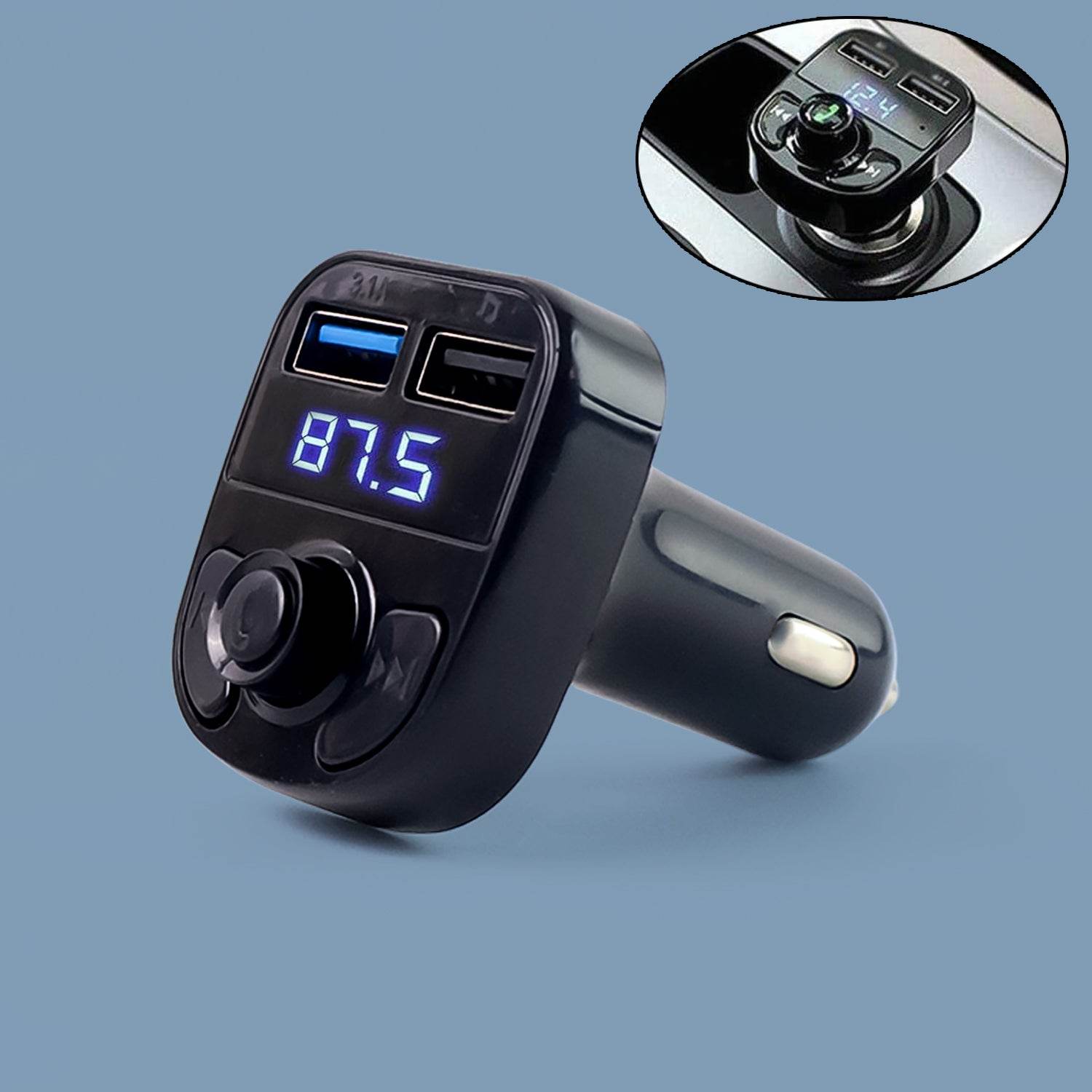 8533 Car-x8 Bluetooth Fm Transmitter Kit For Hands-free Call Receiver Music Player Call Receiver Fast Mobile Charger Ports For All Smartphoneswith 3.1a Quick Charge Dual Usb Car Charger - 9XShoppy