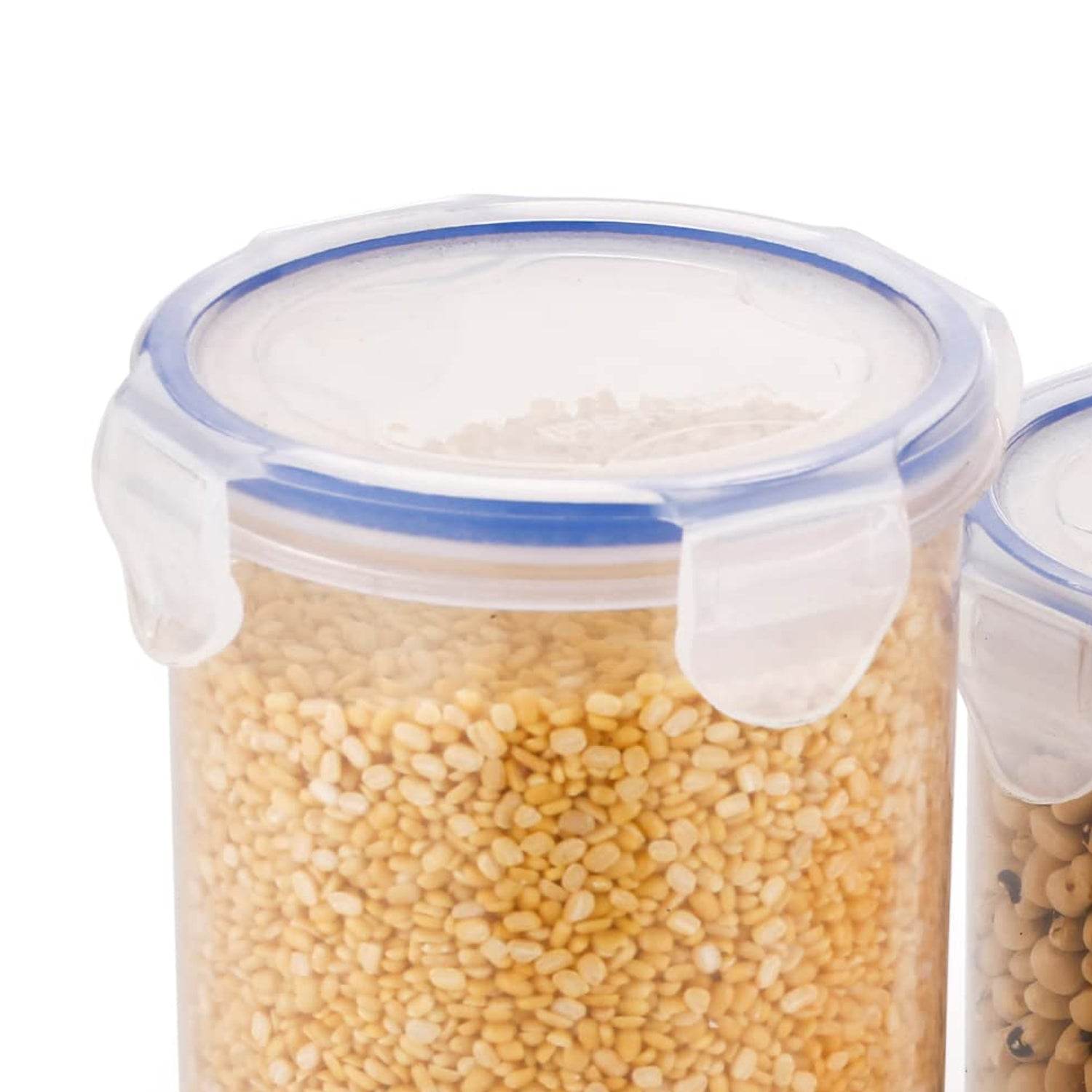 5828 Round Plastic Airtight Food Storage Containers With Leak Proof Locking Lid Storage Container Set Of 3( Approx Capacity 500ml1000ml1500ml Transparent) - 3 Pc Set - 9XShoppy
