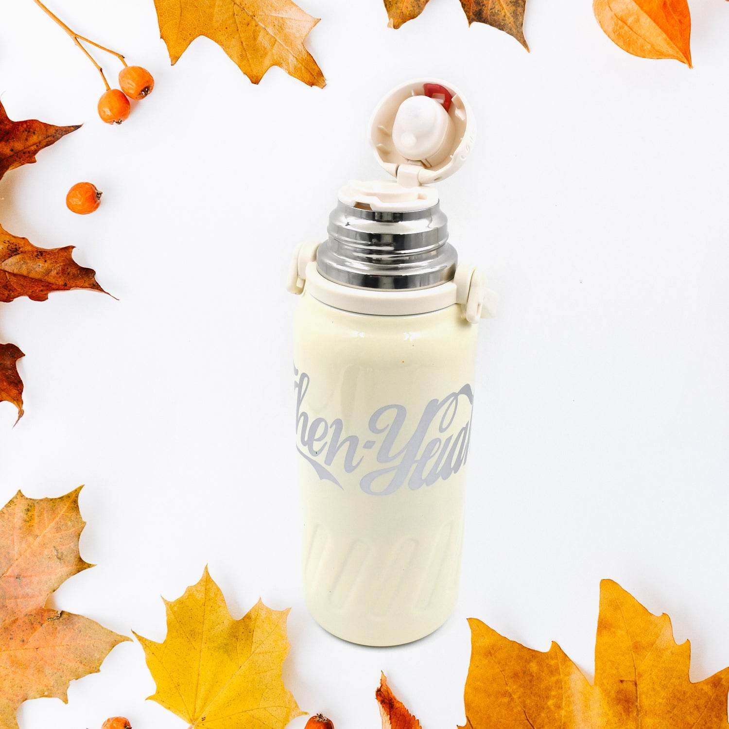 Stainless Steel Vacuum Insulated Water Bottle Leak Proof Flask For Tea Coffee Reusable Water Bottle With Hanging Strap Bottle For Hot Cold Drinks Wide Mouth Water Flask (900 1200 Ml) - 9XShoppy