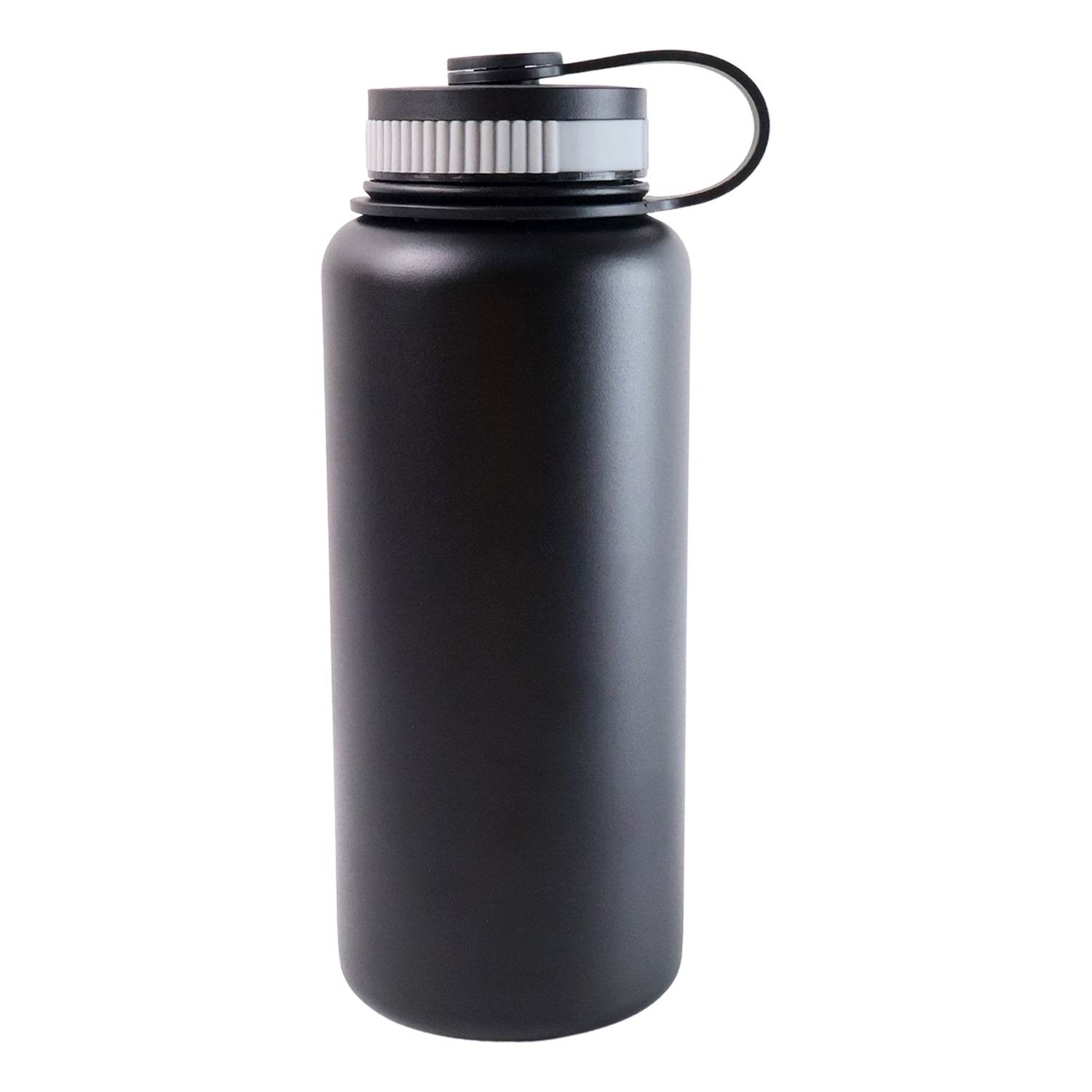 Black Stainless Steel Double Wall Vacuum-insulated Drink Water Bottle (1000 Ml) - 9XShoppy
