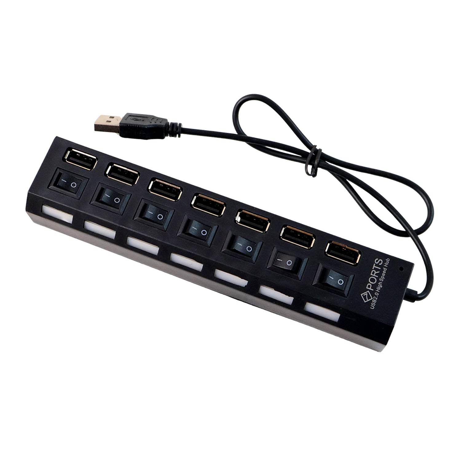6994 Usb Splitter Multi Port Usb 2.0 Hub 7 Port With Independent Onoff Switch And Led Indicators Usb A Port Data Hub Suitable For Pc Computer Keyboard Laptop Mobile Hdd Flash Drive Camera Etc - 9XShoppy