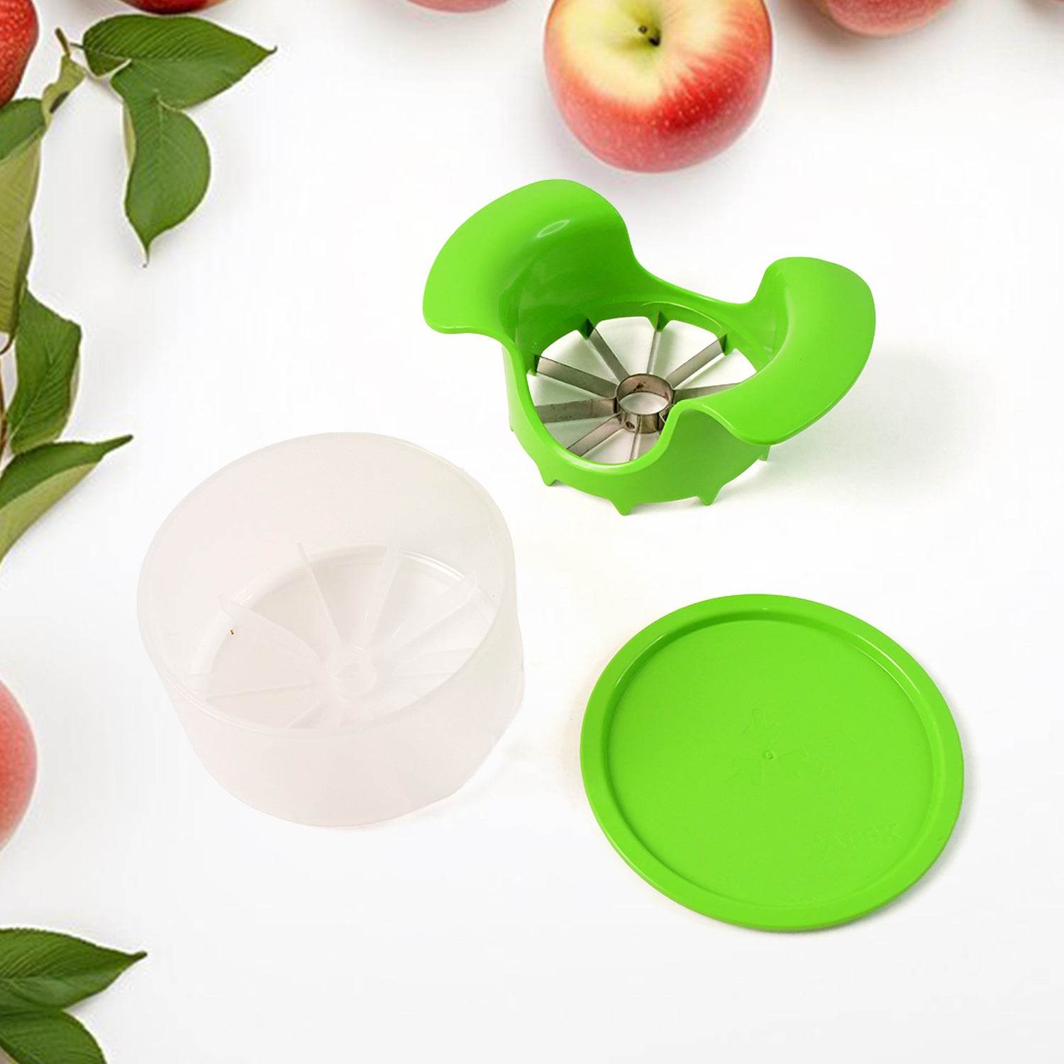 Apex Apple Cutter With Container Unbreakable Abs Body Stainless Steel Blades - 9XShoppy
