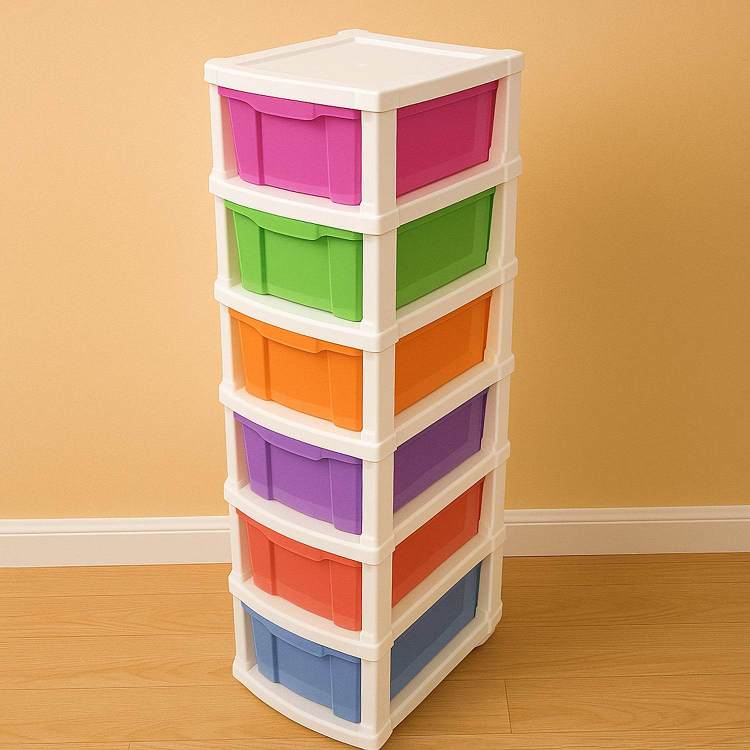 6-layer Multi-colored Plastic Storage Drawer Cabinet - 9XShoppy