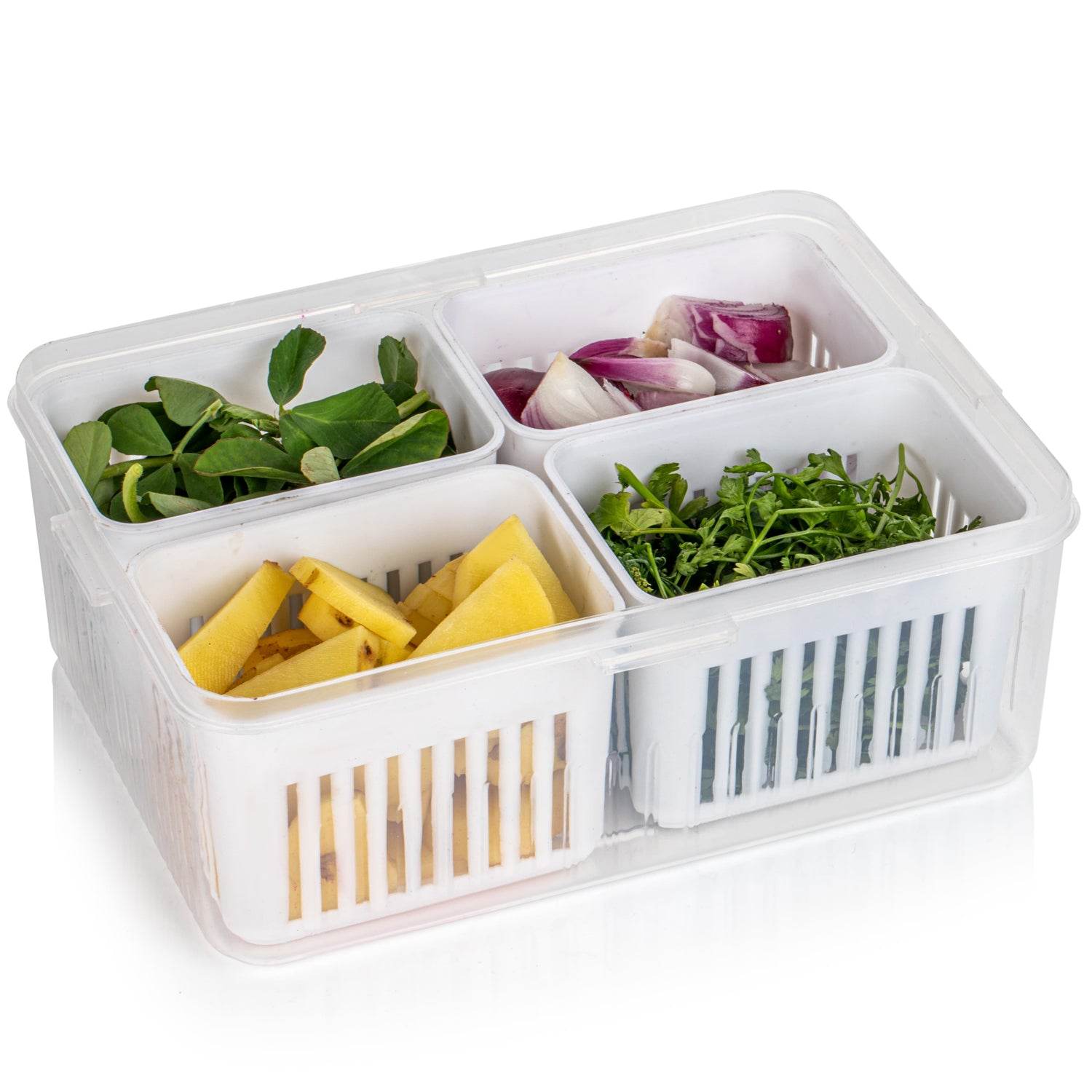 Fridge Storage Boxes Freezer Storage Containers Container For Kitchen Storage Set Storage In Kitchen Vegetable Storage Draining Crisper Refrigerator Food Box (1 Pc) - 9XShoppy