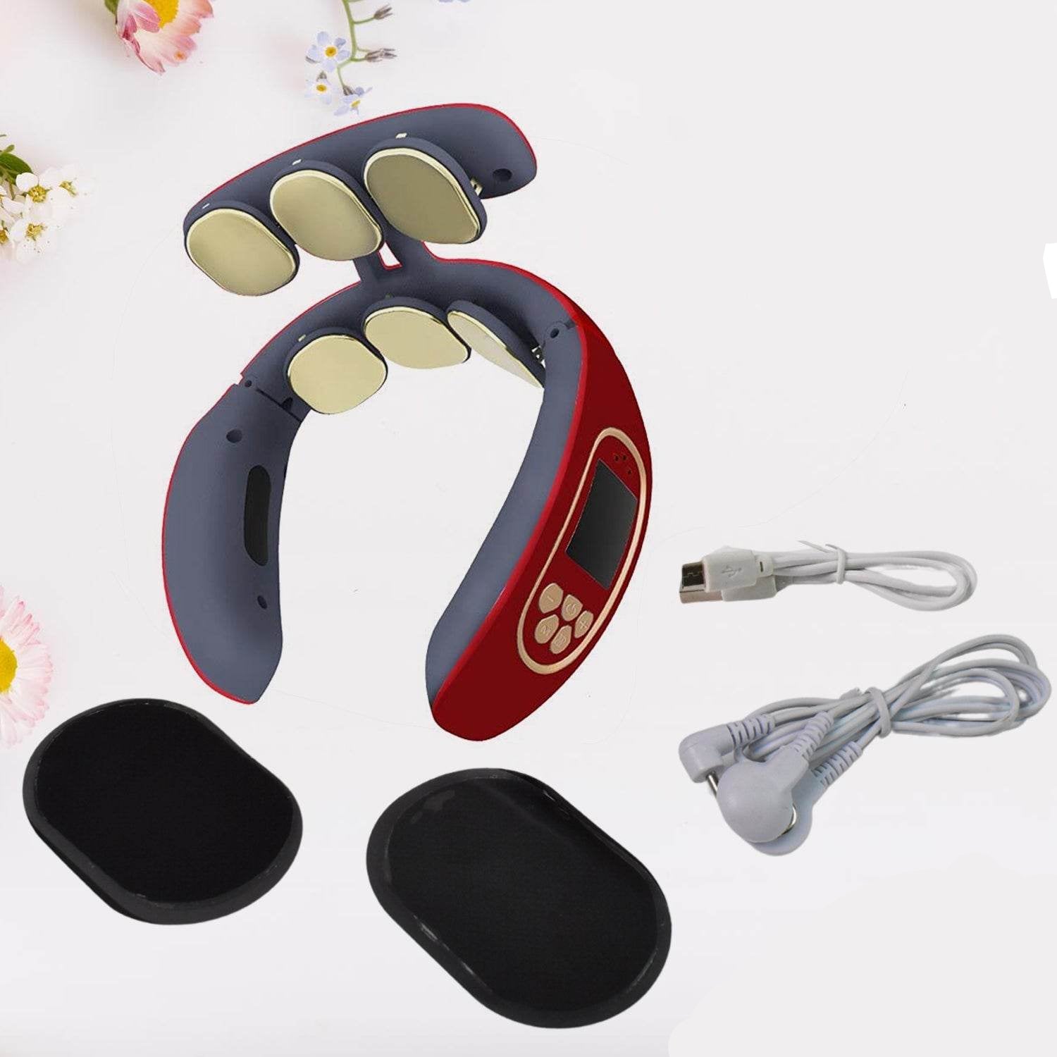 6 Heads Smart Electric Neck And Back Pulse Massager Wireless (1 Pc) - 9XShoppy