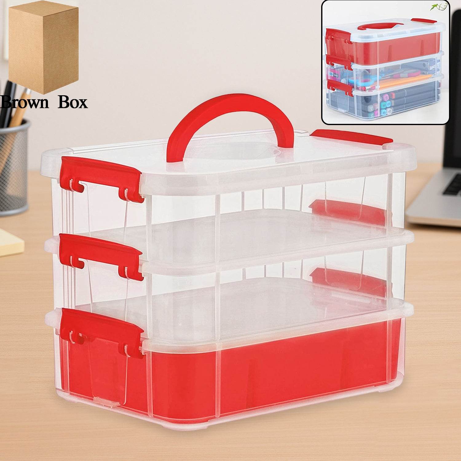 3-layer Multi-purpose Transparent Plastic Storage - 9XShoppy