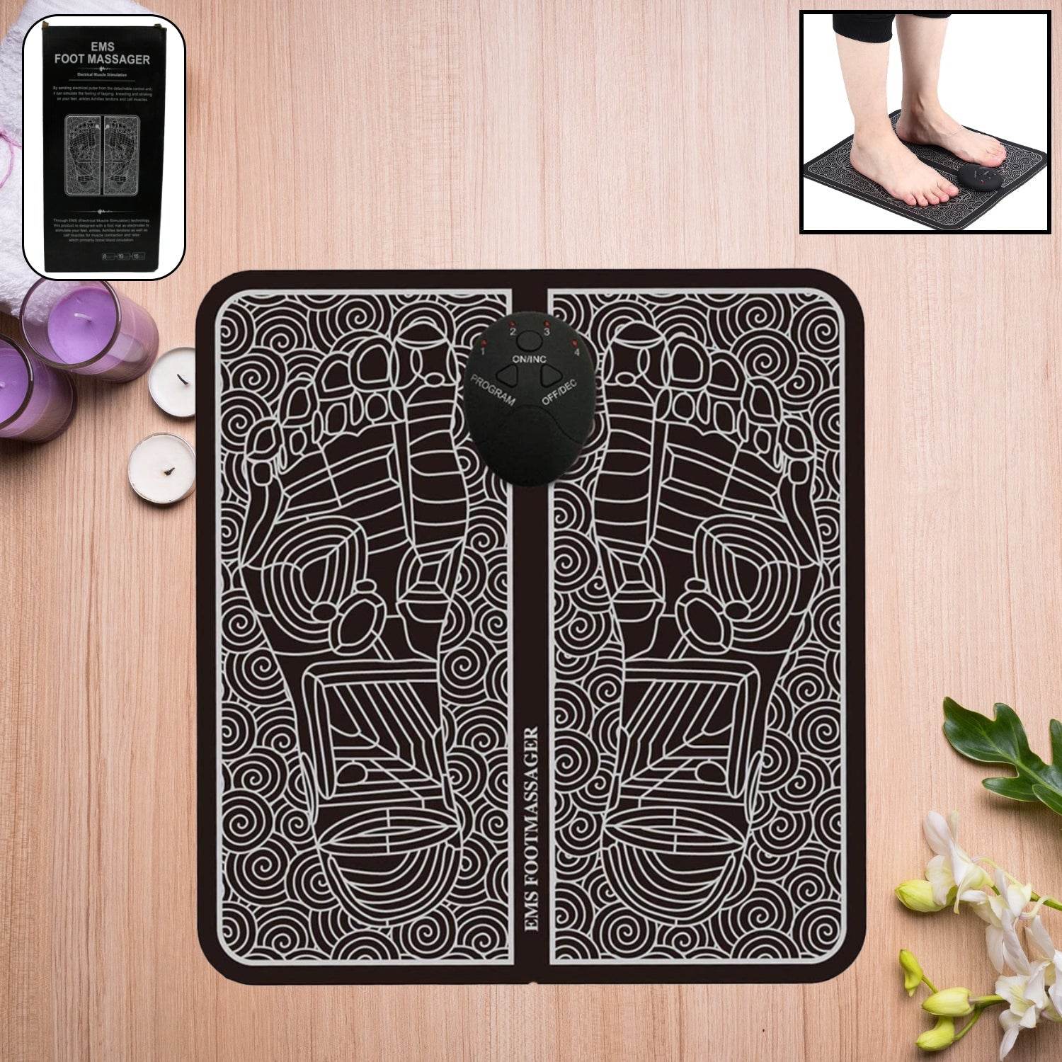 Ems Foot Massager Electric Feet Massager Deep Kneading Circulation Foot Booster For Feet - 9XShoppy