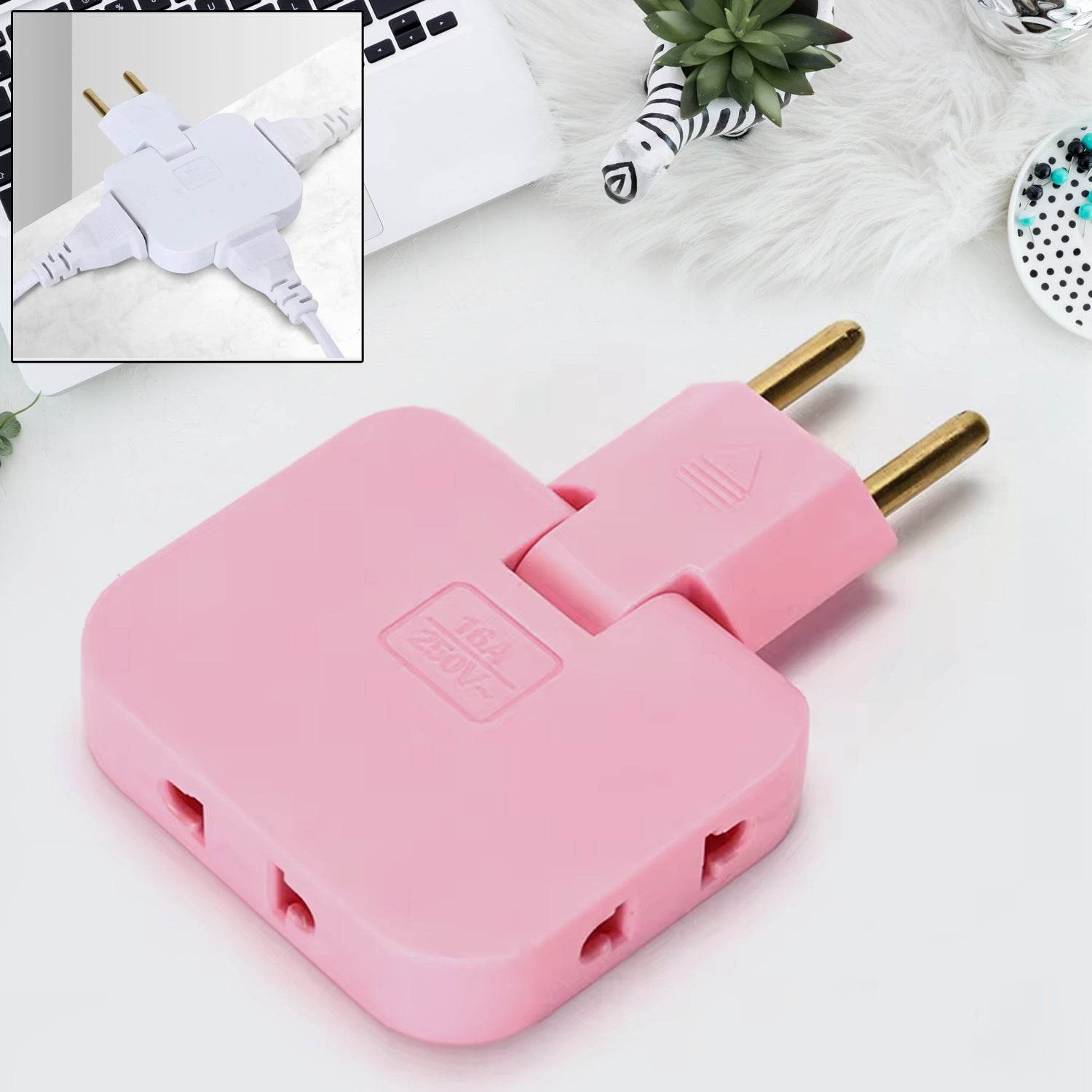 Wireless 3 In 1 Foldable Wall Plug Adapter Socket Converter (1 Pc) - 9XShoppy