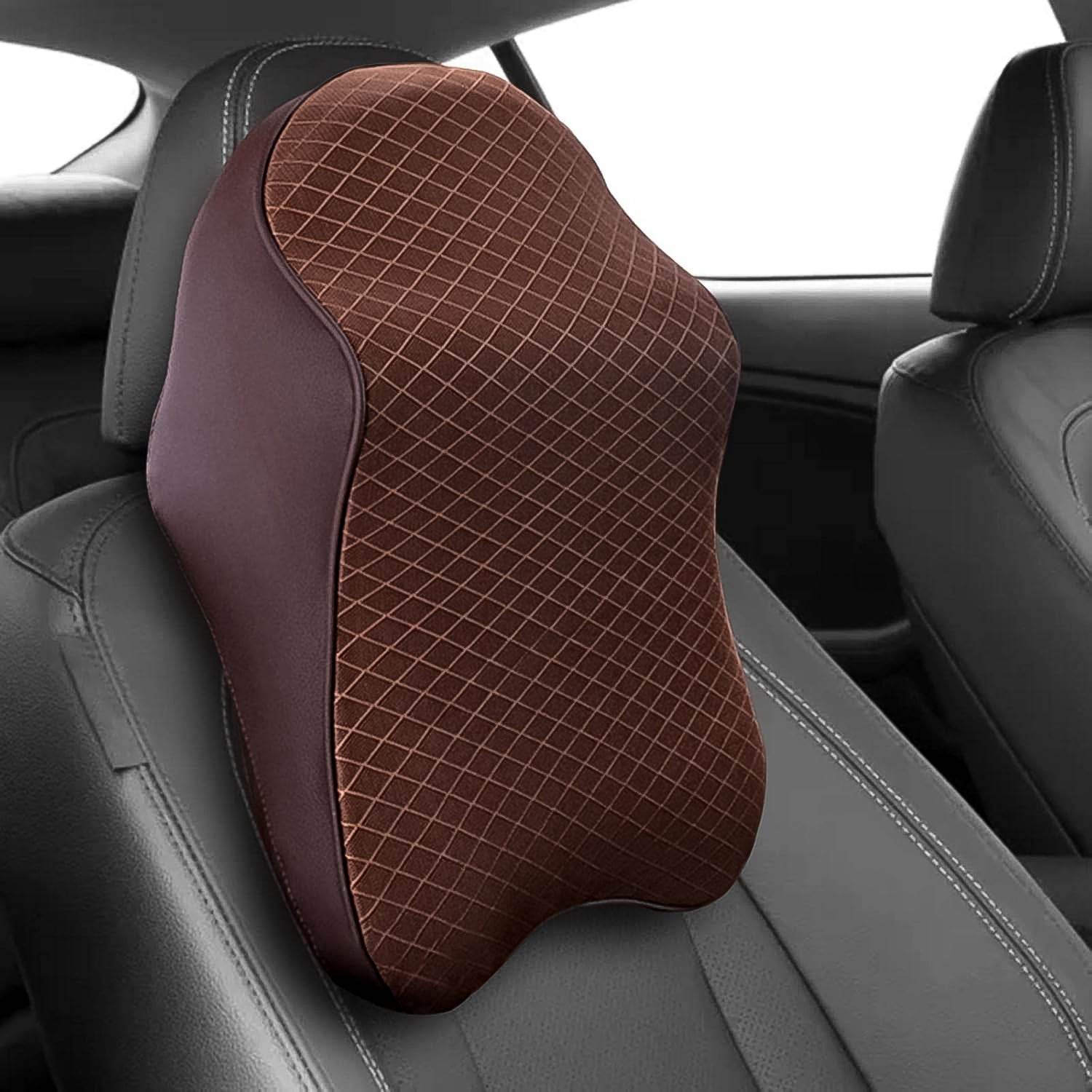 8595 Car Neck Pillow Car Neck Headrest Pillow Memory Foam Car Accessories Cushion Car Seat Head Support Neck Protector Car Seat Neck Pillowfor Driving (1 Pc) - 9XShoppy
