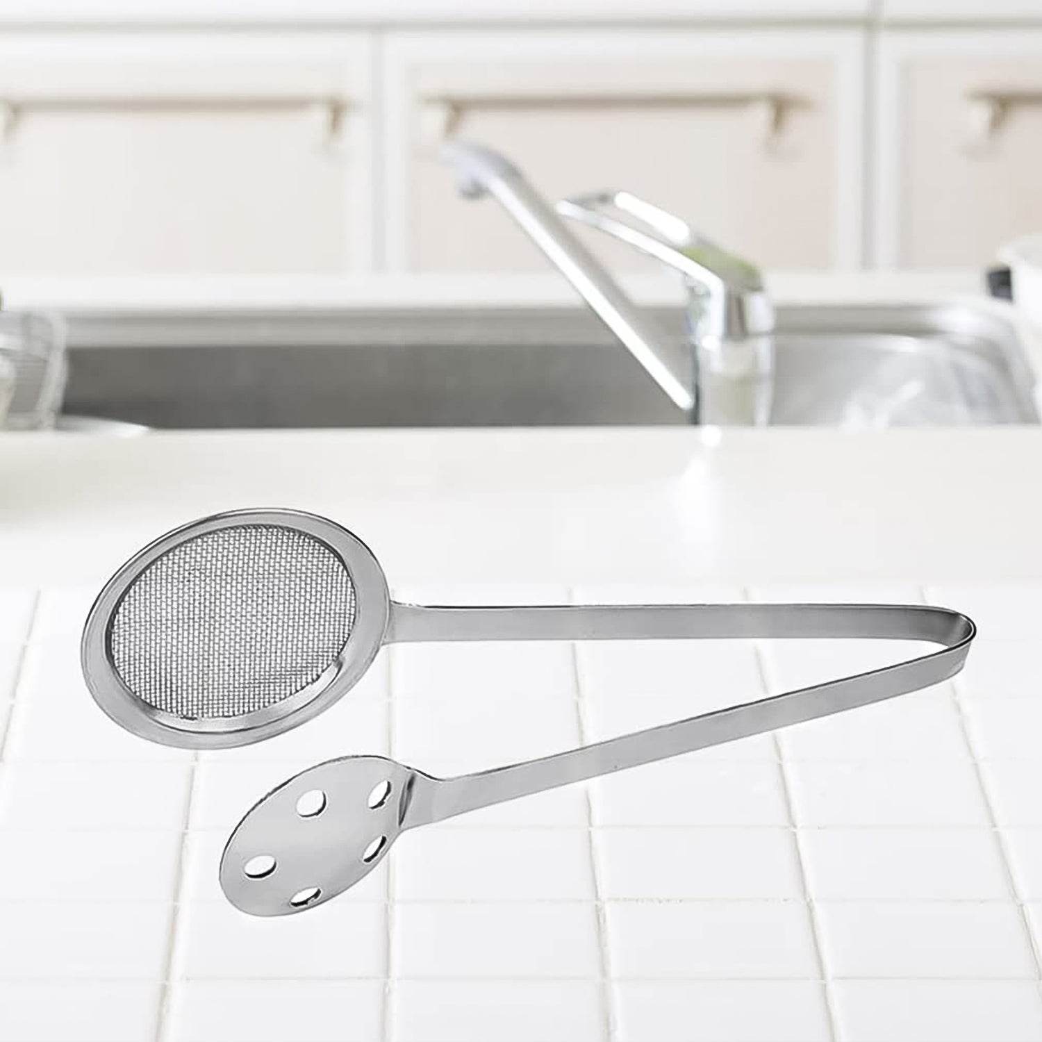Apex Stainless Steel Skimmer Serving Tong - 9XShoppy