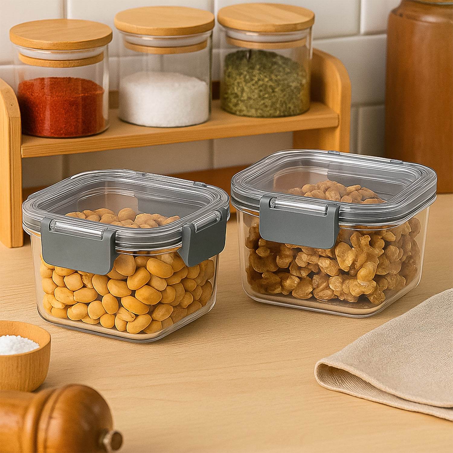 Apex Press N Lock Airtight Food Storage Container Set (2pc450ml) Approx - 9XShoppy