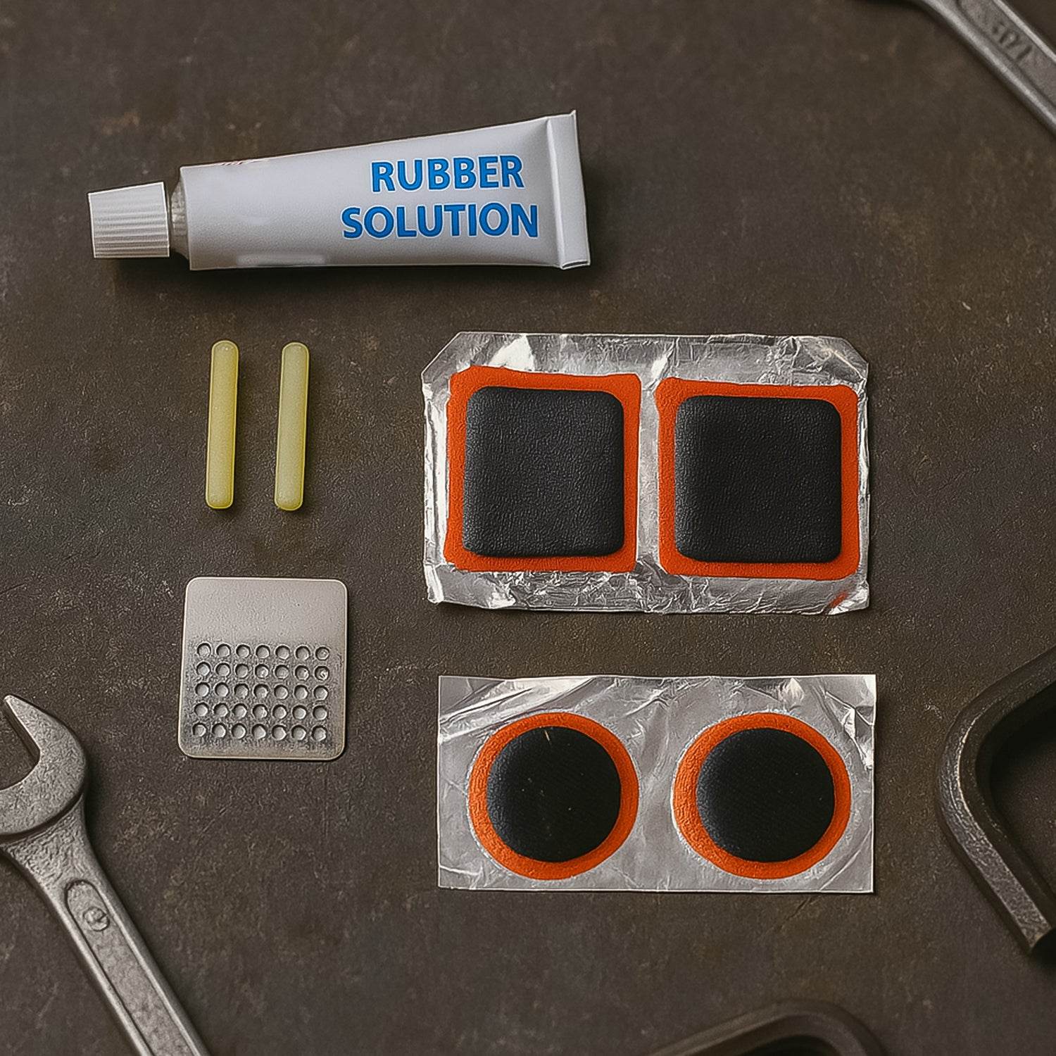 Bicycle Tire Repair Kit Puncture Repair Set With Adhesive Portable Tools - 9XShoppy