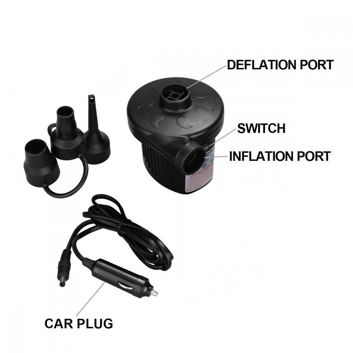 9080a Multi-purpose Electric Air Pump Without Valve Adaptors For Quickly Inflatesdeflates Sofa Bed Swimming Pool Tubes Toys Air Bags - 9XShoppy