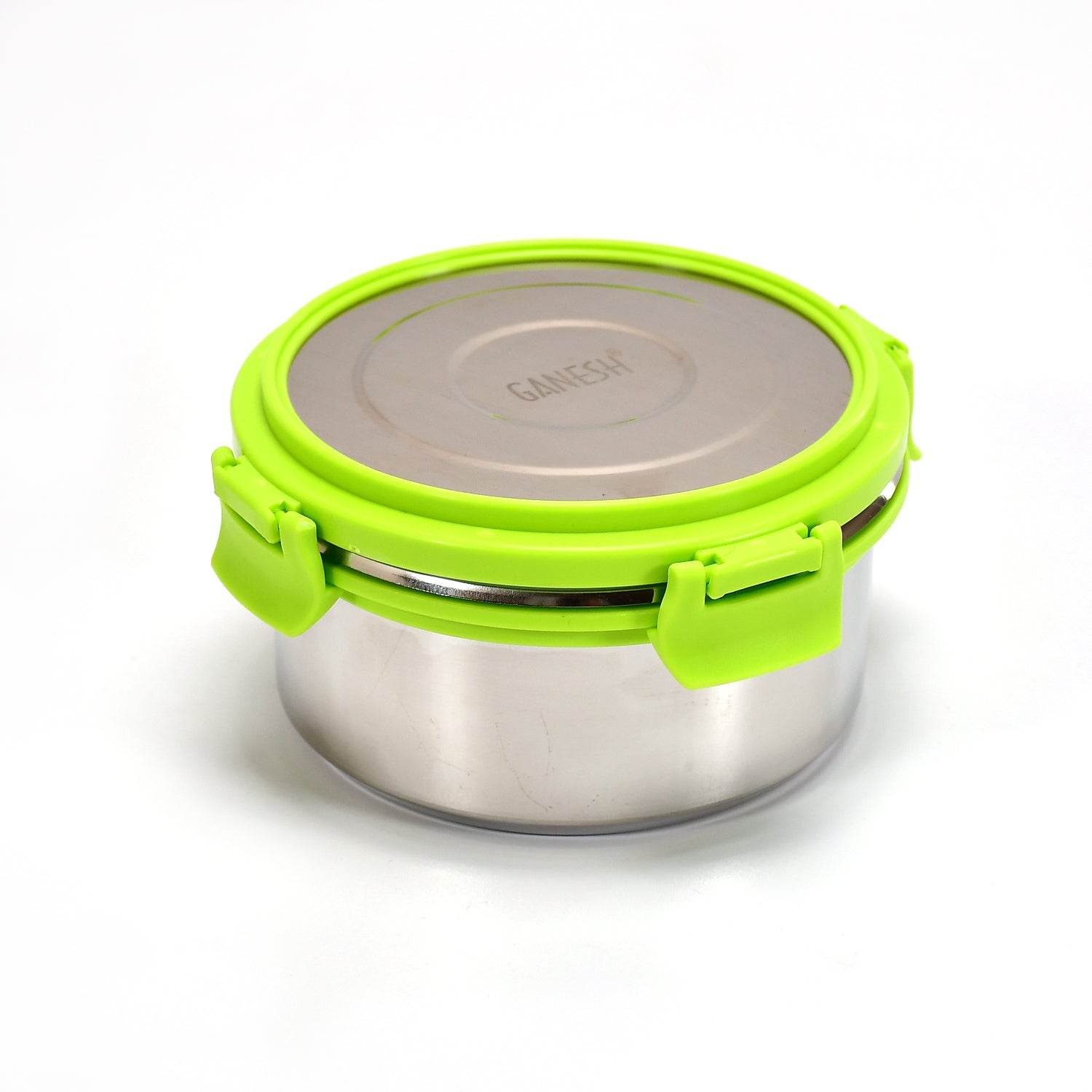 8139 Ganesh Solo Round 400 Stainless Steel Leak Proof Airtight Lunch Pack For Office School Use - 9XShoppy