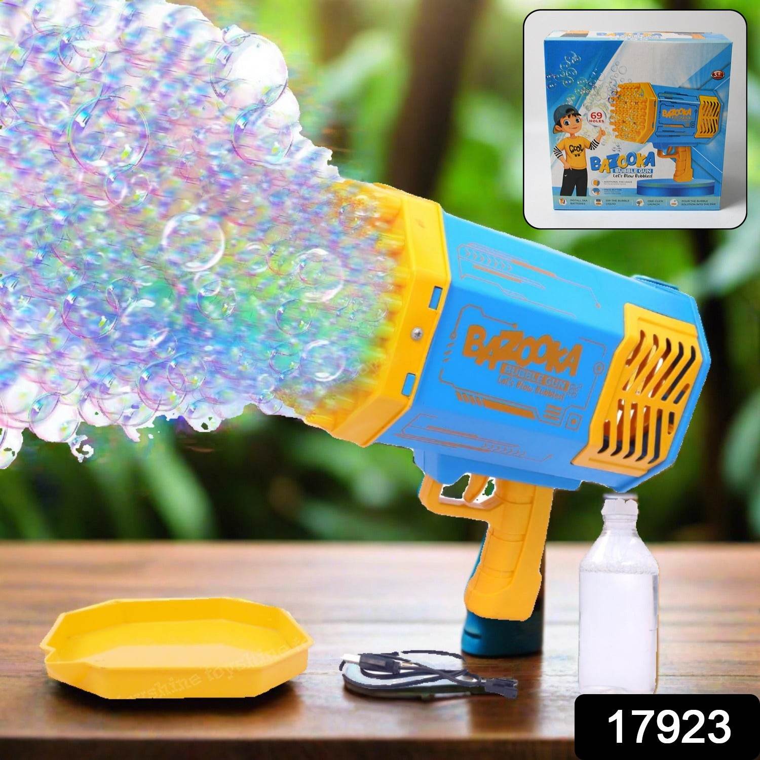 69 Holes Big Rechargeable Powerful Machine Bubble Gun - 9XShoppy
