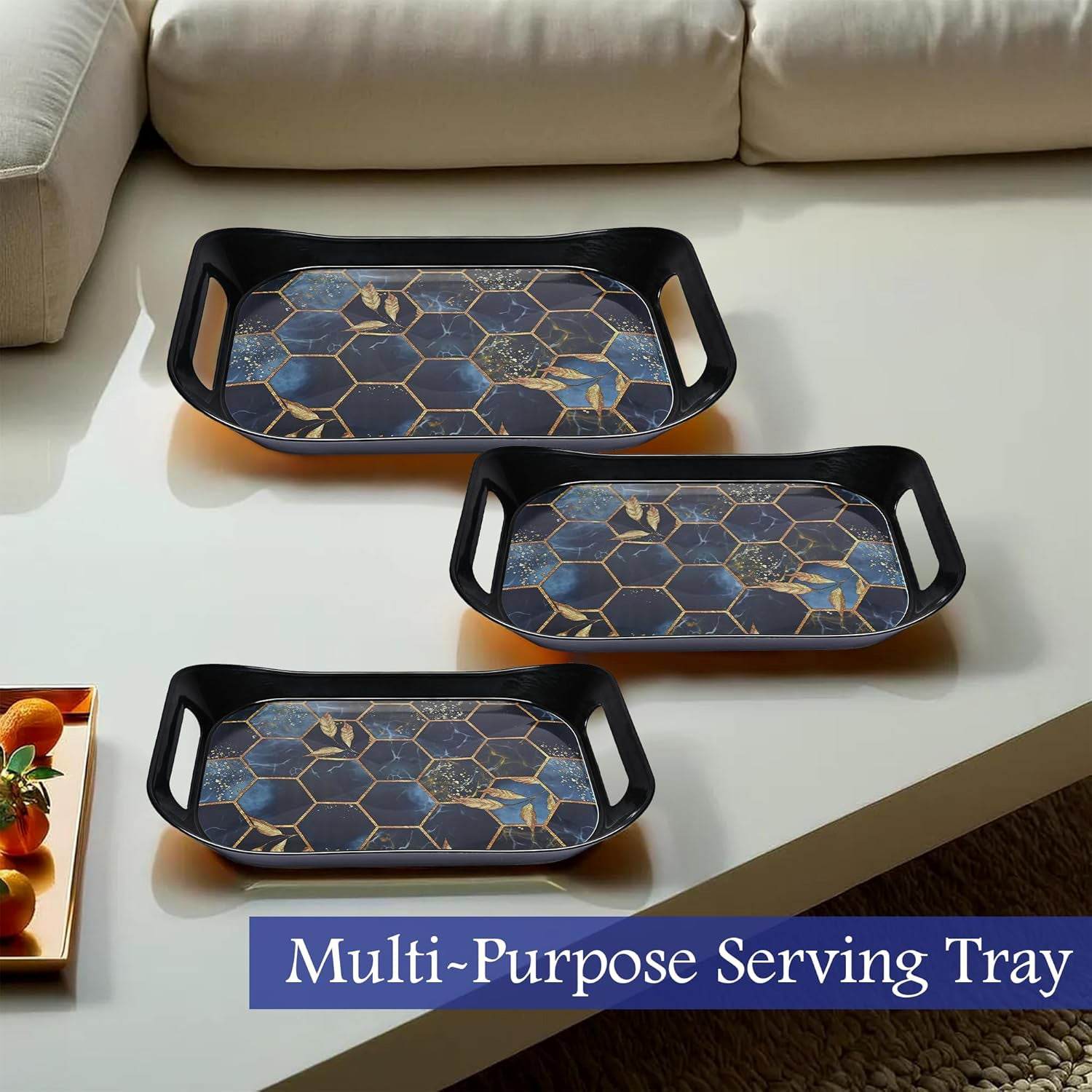 Premium Plastic Serving Tray (3 Pc) - 9XShoppy
