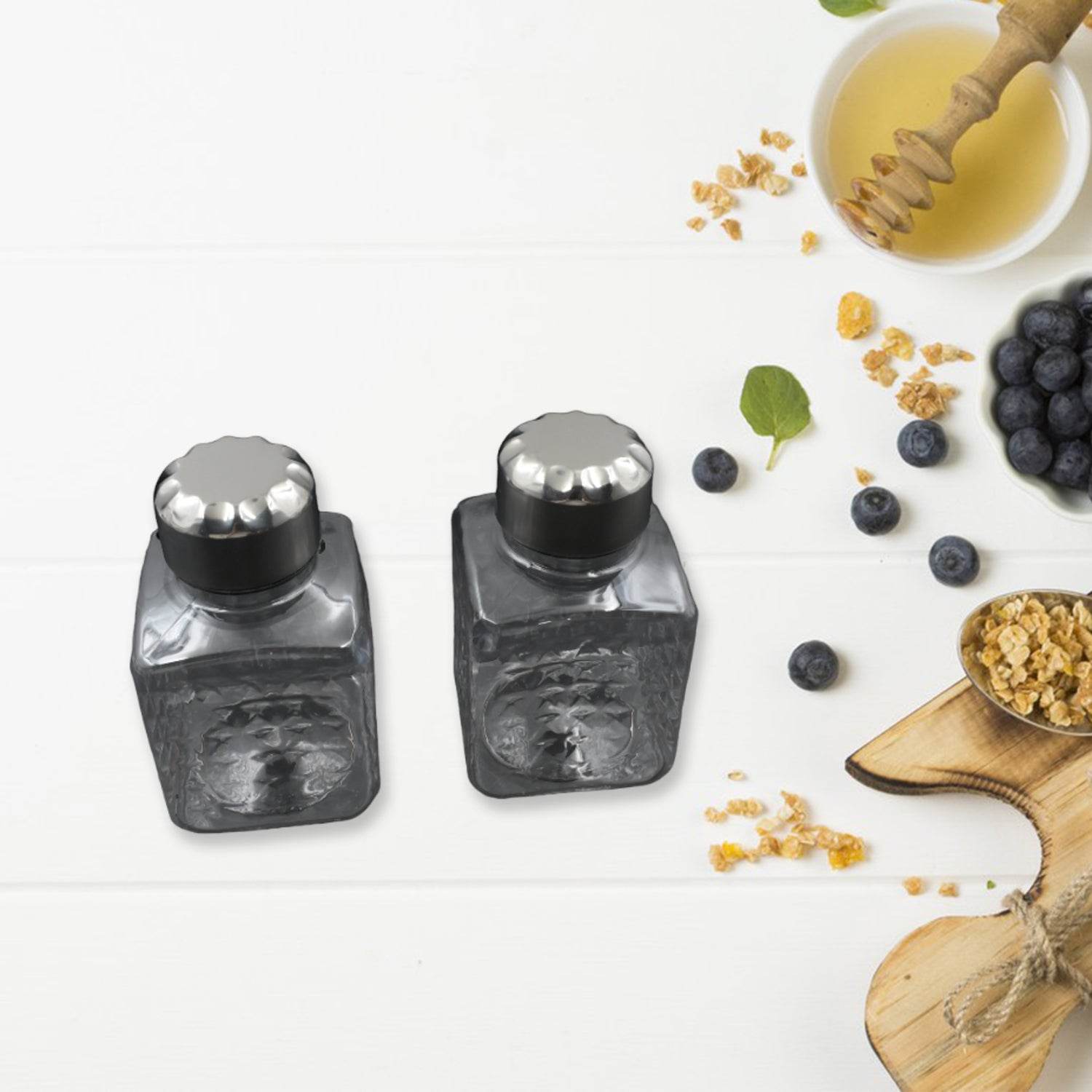 5503 All New Square 16 Bottle Design 360 Degree Revolving Spice Rack Container Condiment Pieces Set Square Small Container - 9XShoppy