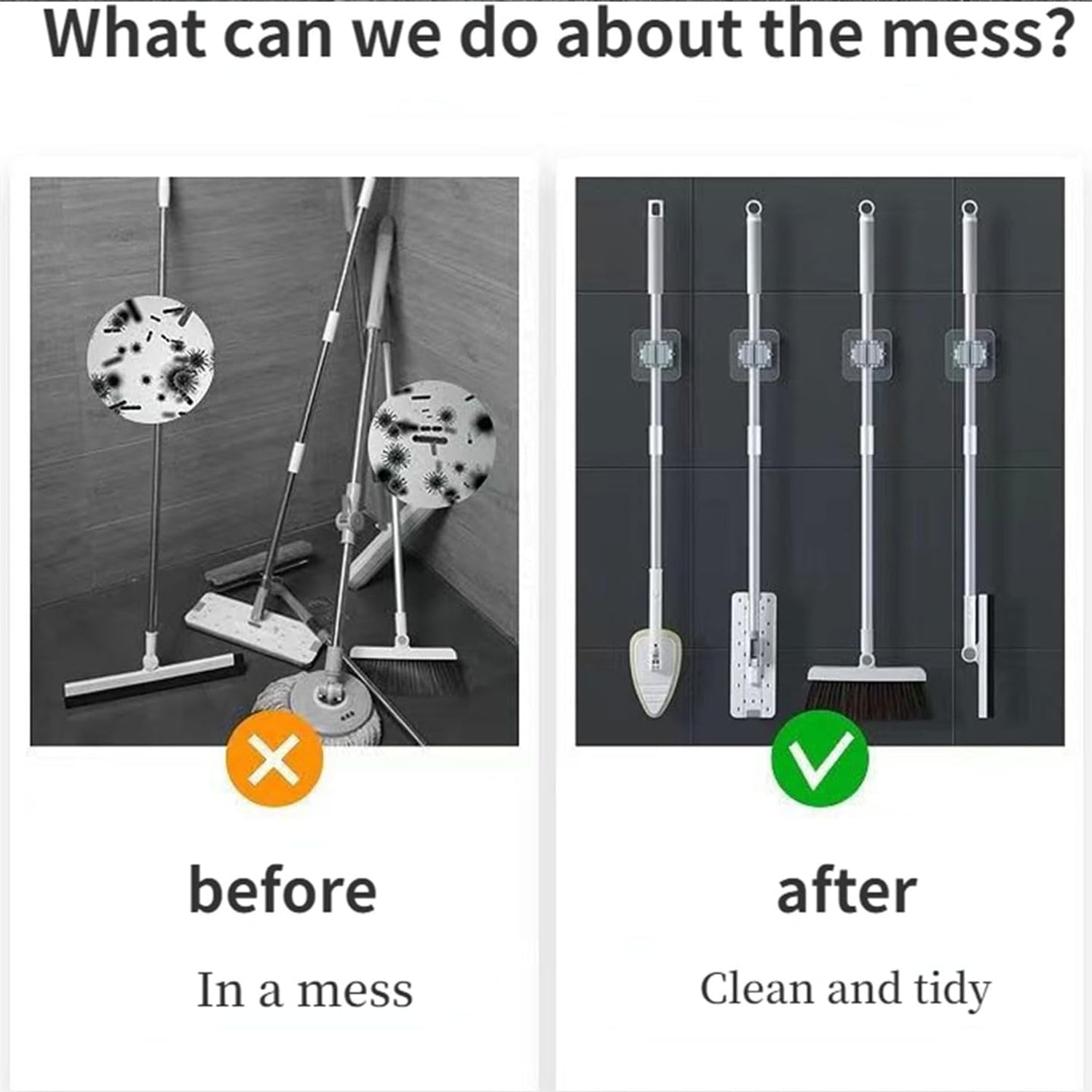 Self-adhesive Mop And Broom Holder Clips