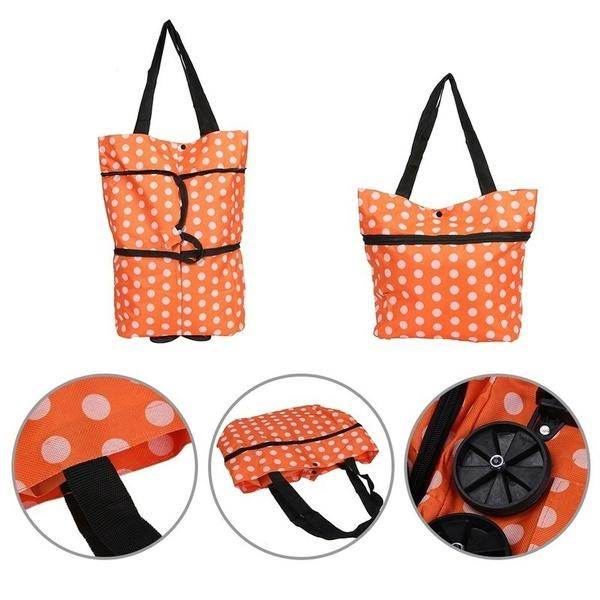 Folding Cart Bags Trolley Shopping Bag For Travel Luggage - 9XShoppy