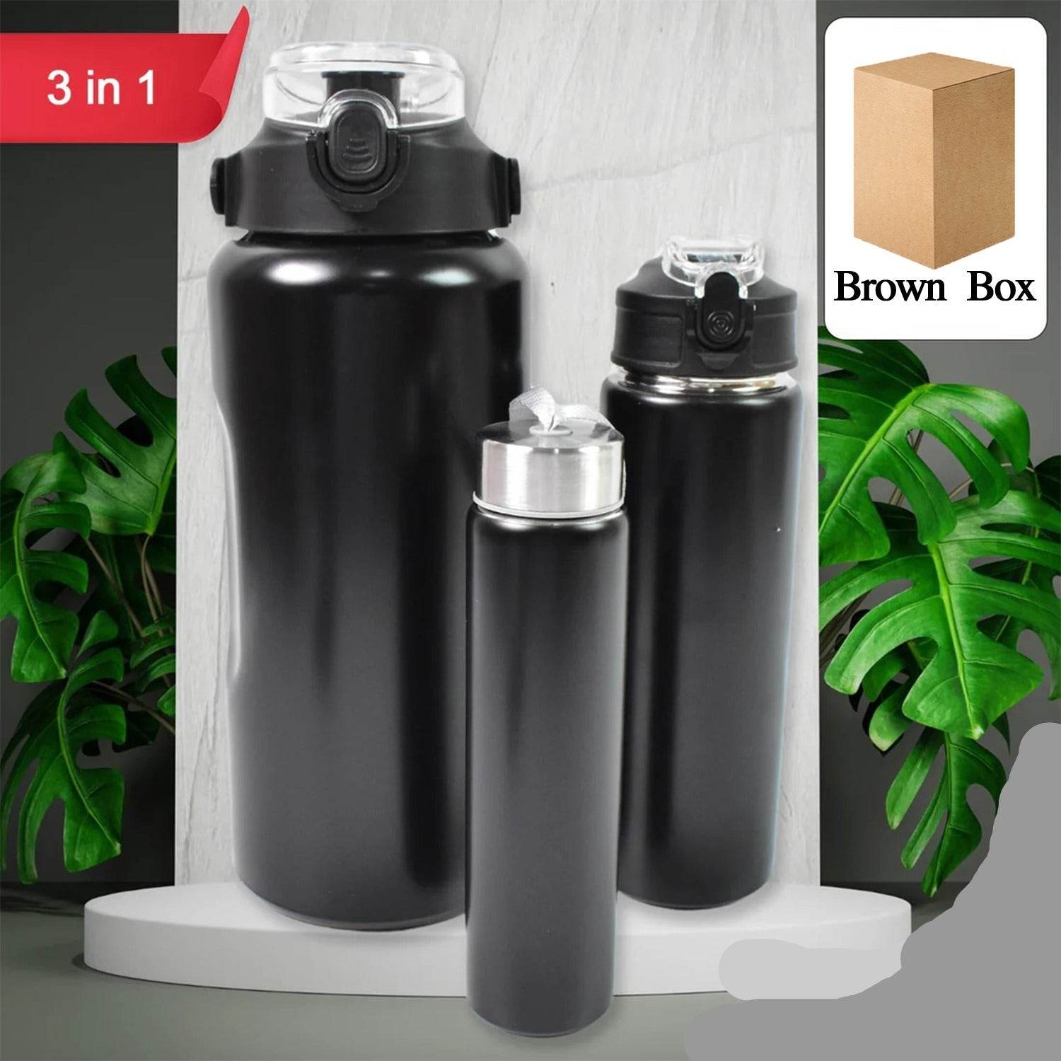 3 In 1 Stainless Steel Insulated Water Bottle - 9XShoppy