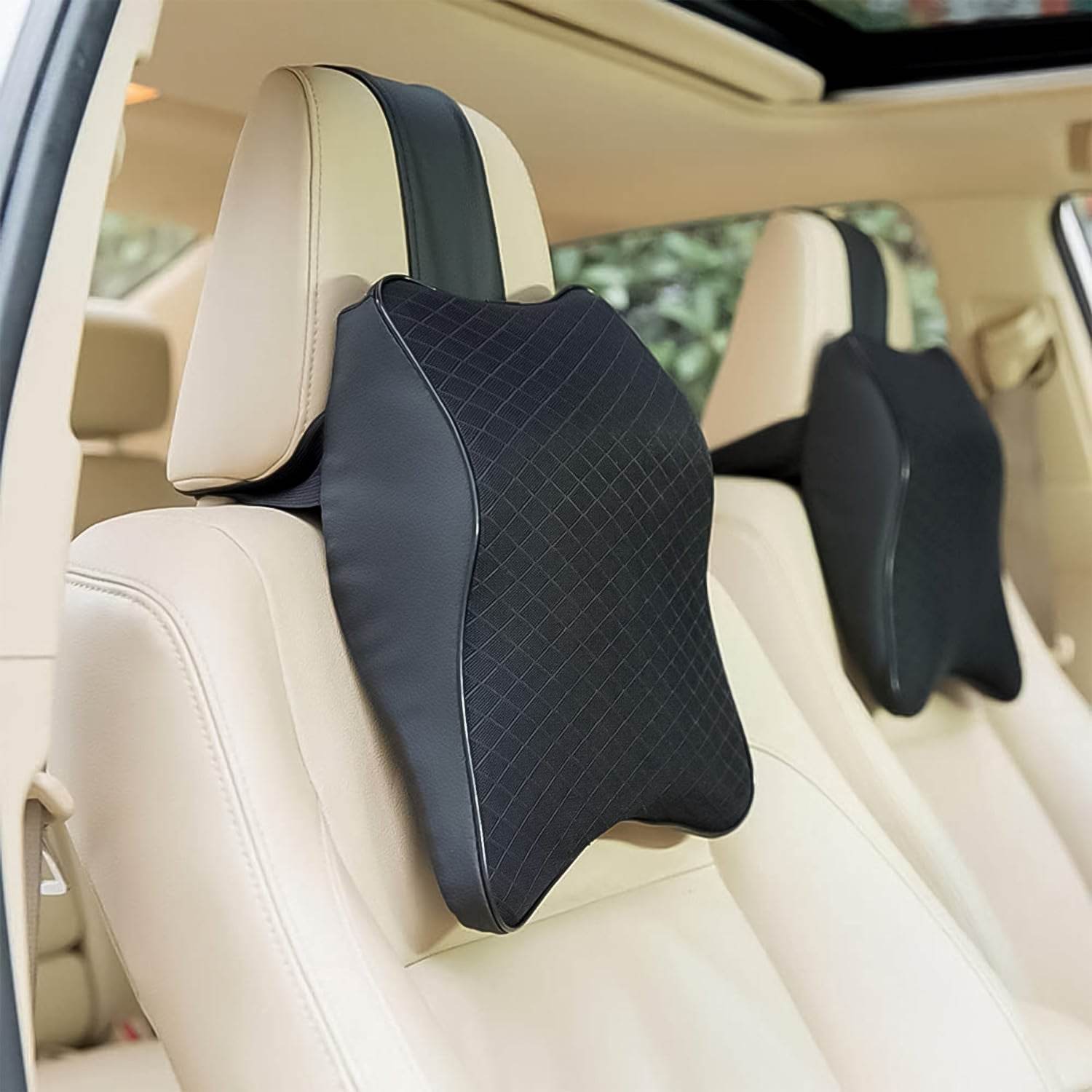 8595 Car Neck Pillow Car Neck Headrest Pillow Memory Foam Car Accessories Cushion Car Seat Head Support Neck Protector Car Seat Neck Pillowfor Driving (1 Pc) - 9XShoppy