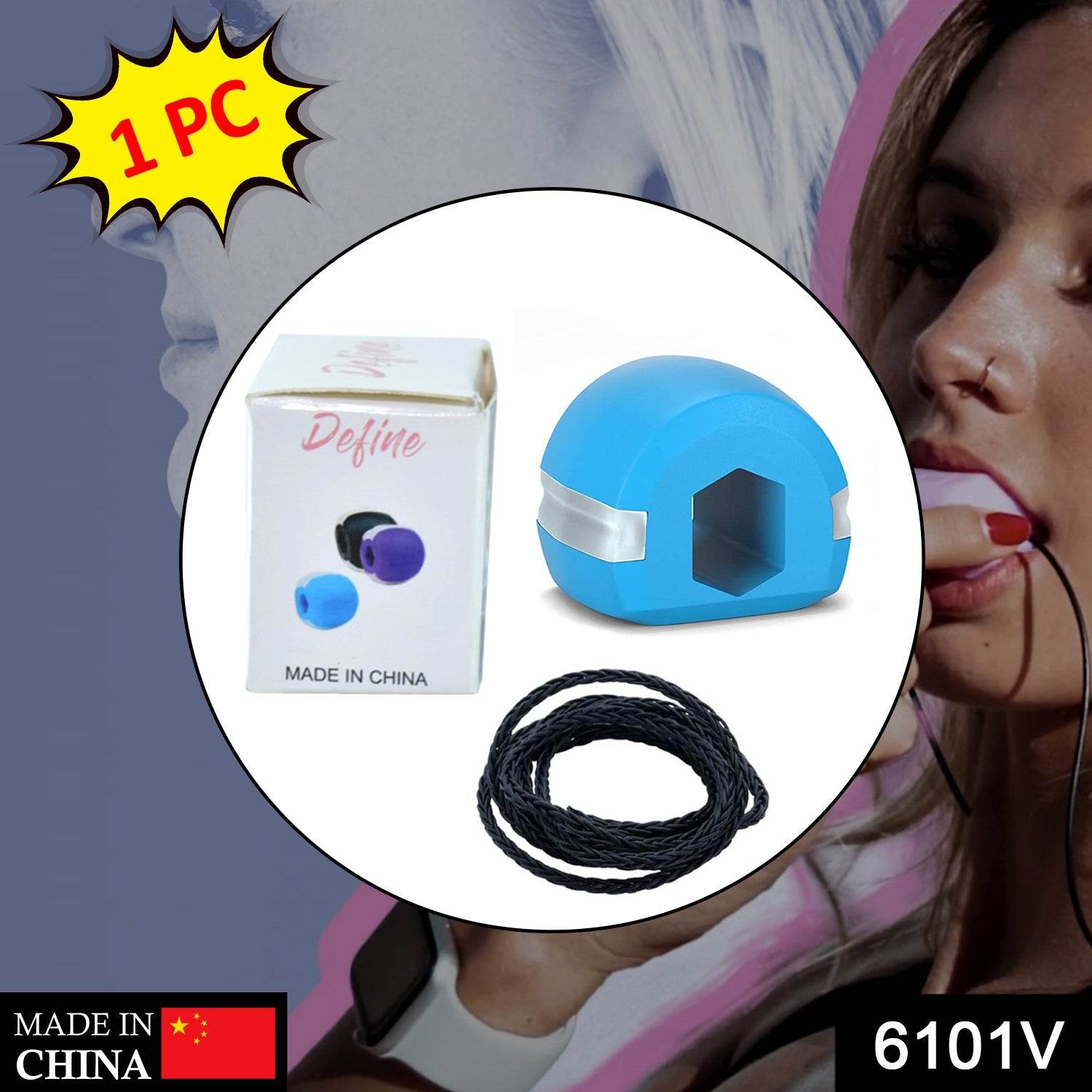6101 V Cn Blue Jaw Exerciser Used To Gain Sharp And Chiselled Jawline Easily And Fast. - 9XShoppy