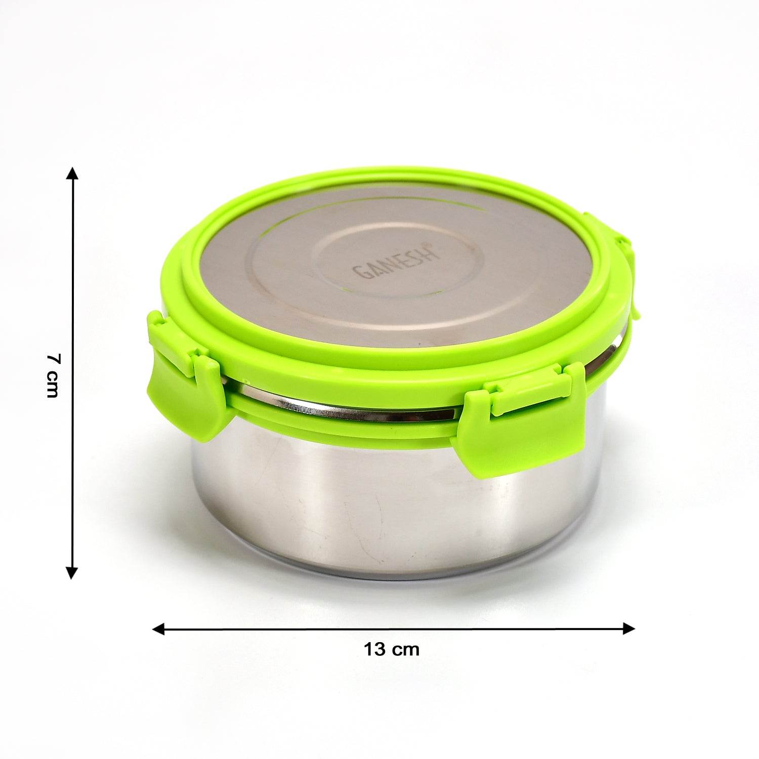 8139 Ganesh Solo Round 400 Stainless Steel Leak Proof Airtight Lunch Pack For Office School Use - 9XShoppy