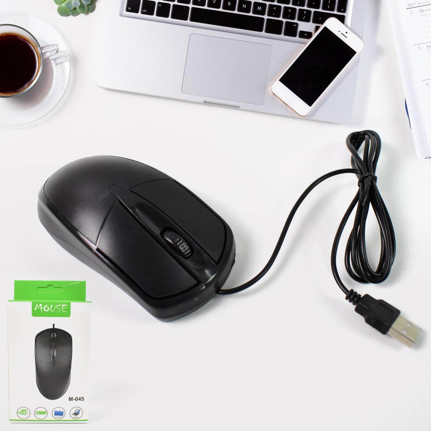 Computer Laptop Wired Optical Mouse M- 045 (1 Pc) - 9XShoppy