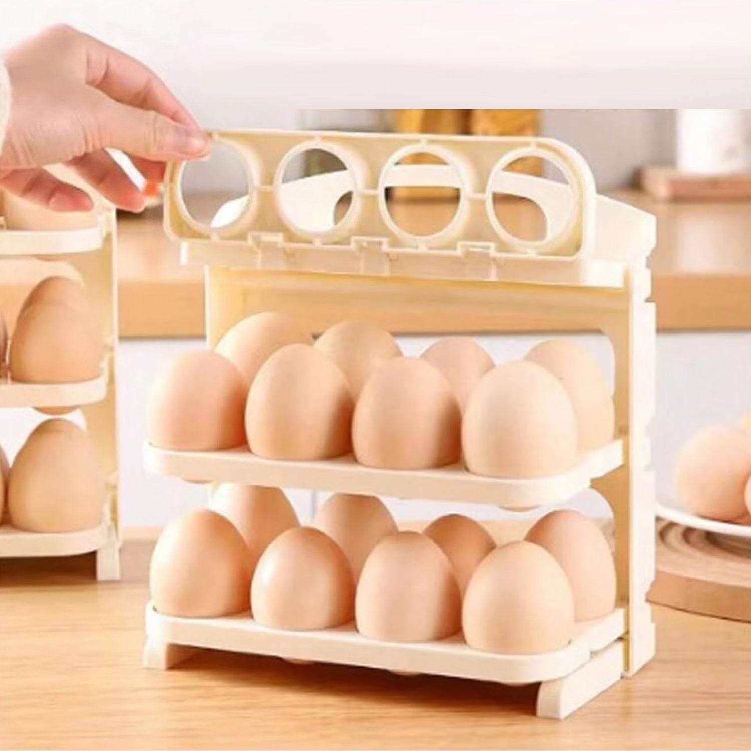 Plastic Foldable Egg Tray 24 Grid Egg Storage Box (1 Pc) - 9XShoppy