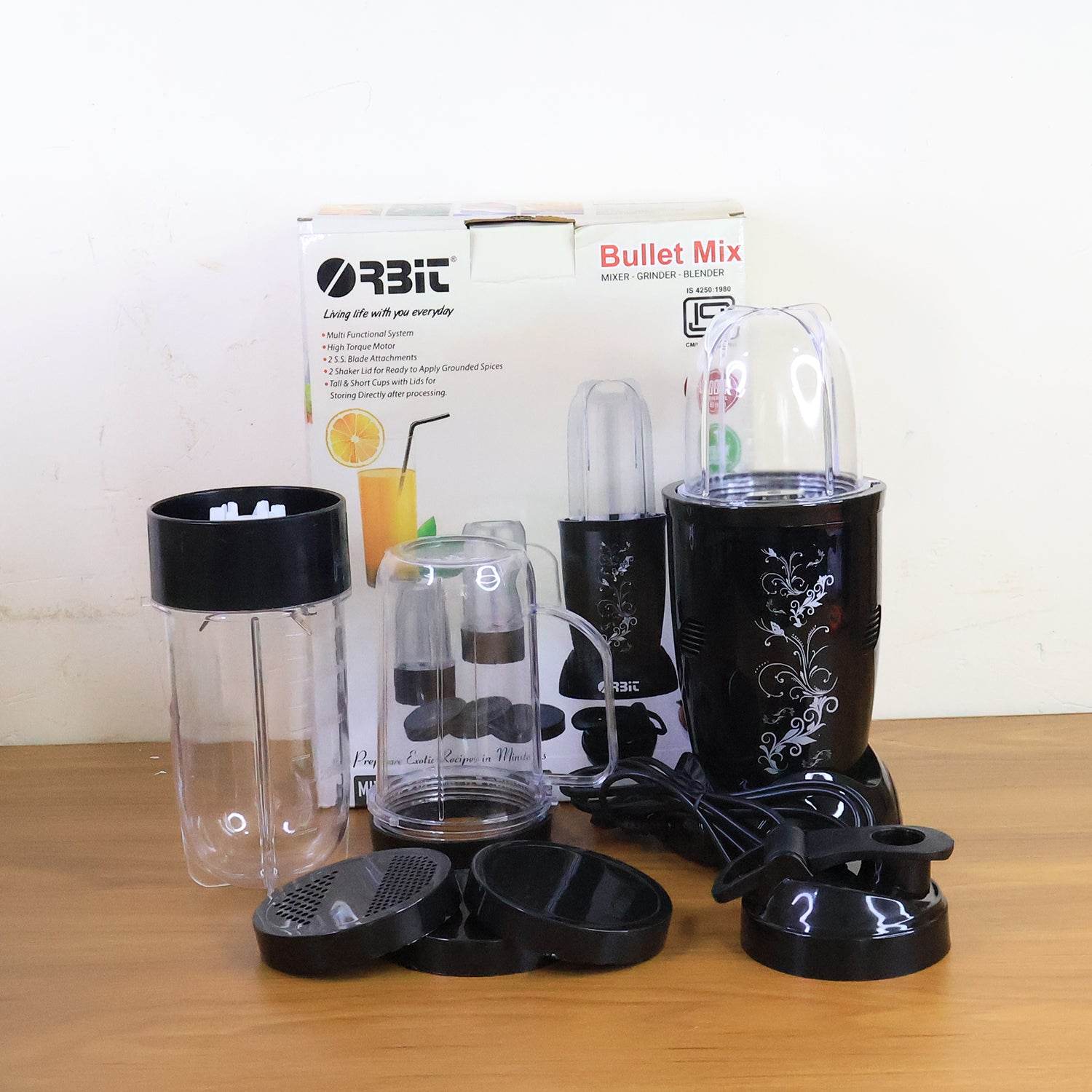 Orbit Bullet Mixer Grinder - 400W with 3 Jars - 9XShoppy