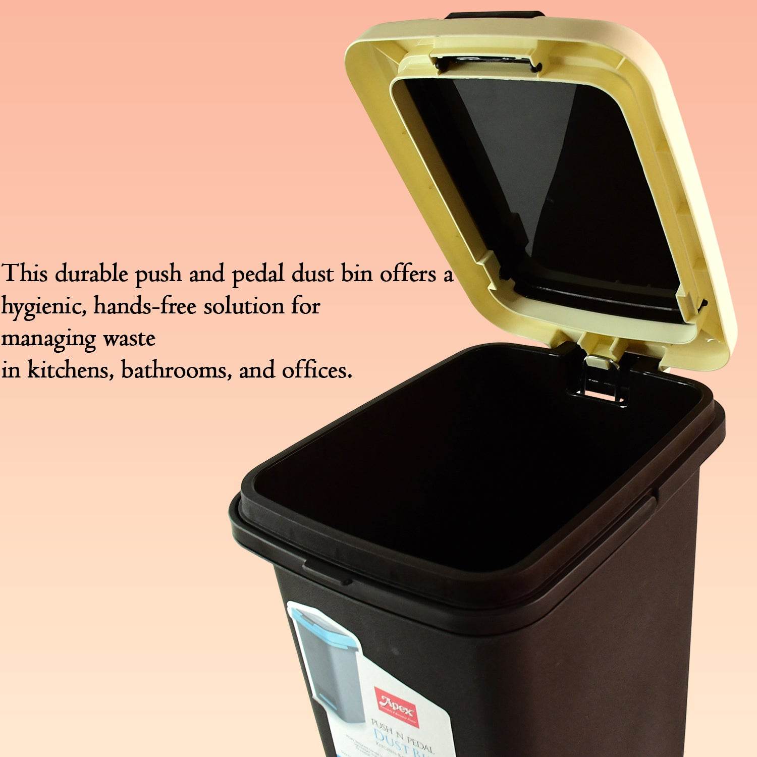 Apex Push N Pedal Plastic Dustbin 10l Capacity (1 Pc) - 9XShoppy